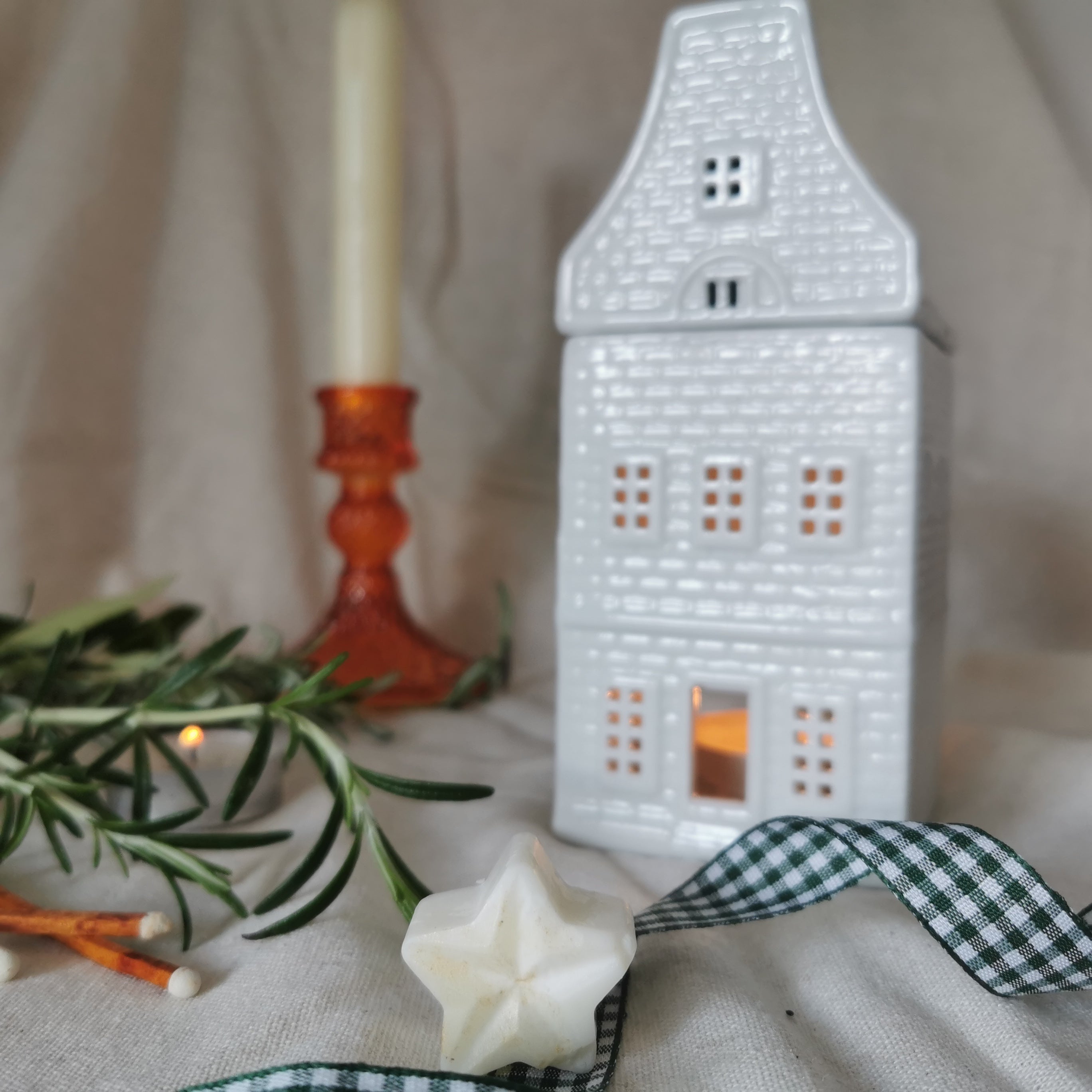 Nordic Scandi House Wax Candle Warmer Tiles Effect Hygge Decor