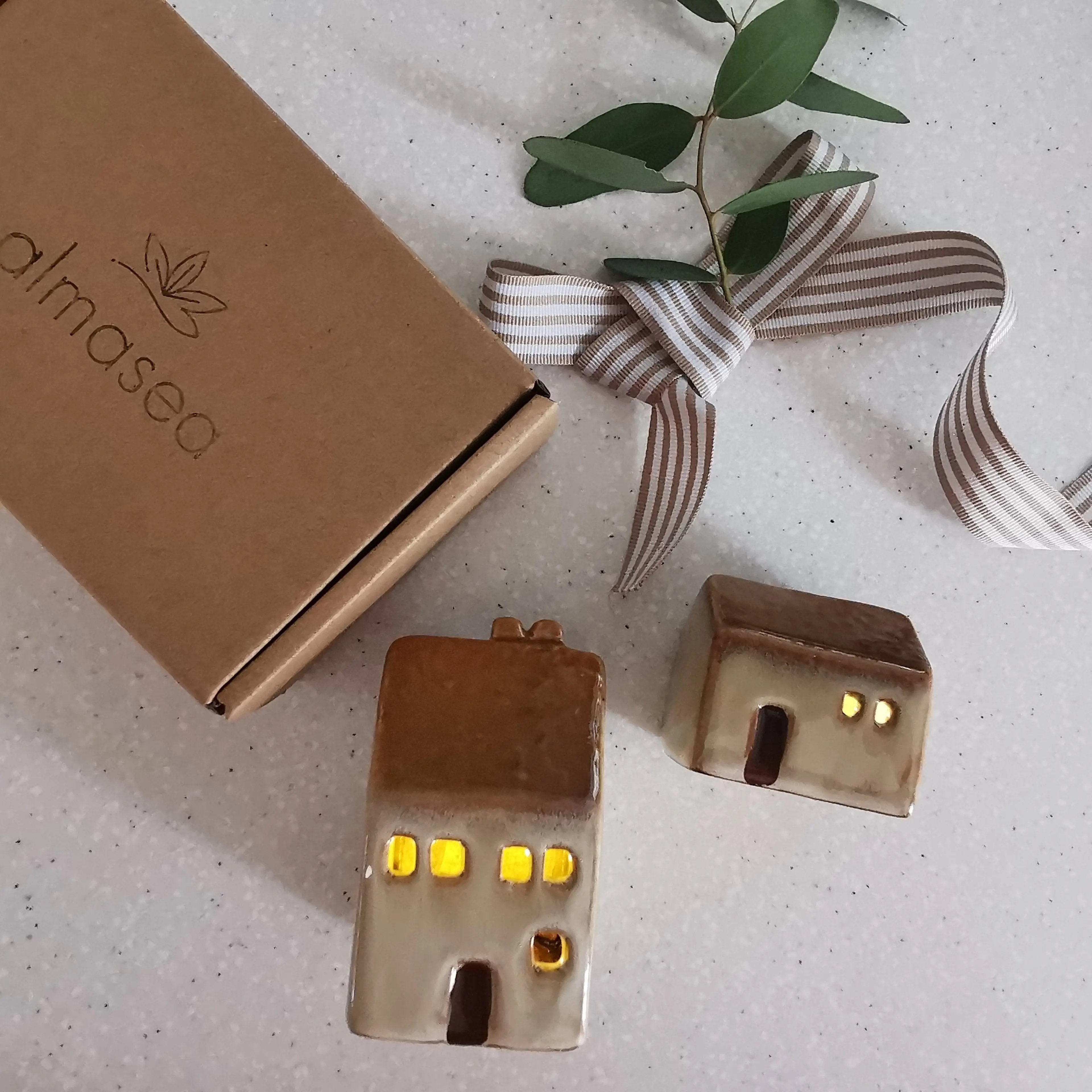 Festive LED House Decoration Beige Rooftop Almasea