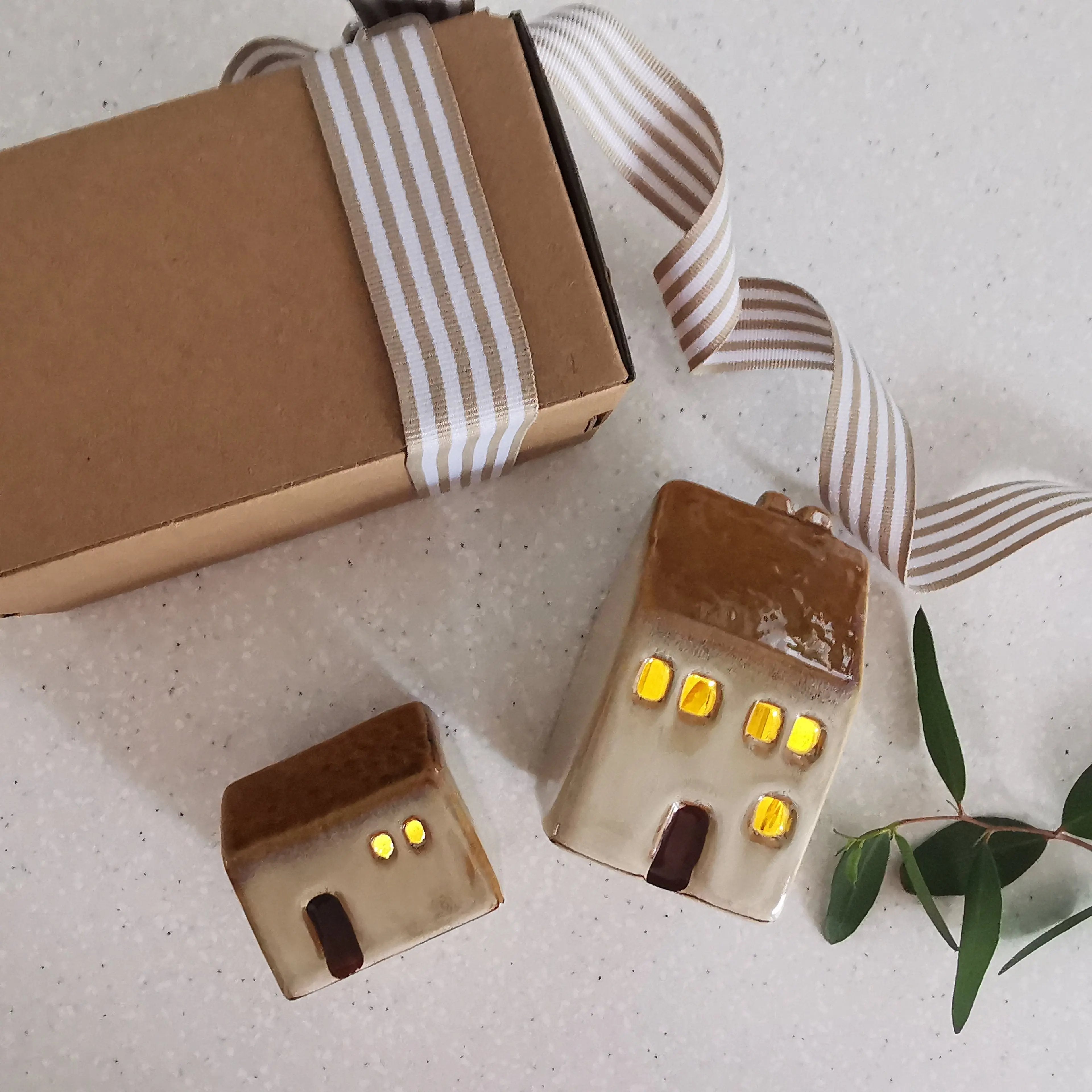Festive LED House Decoration Beige Rooftop Almasea