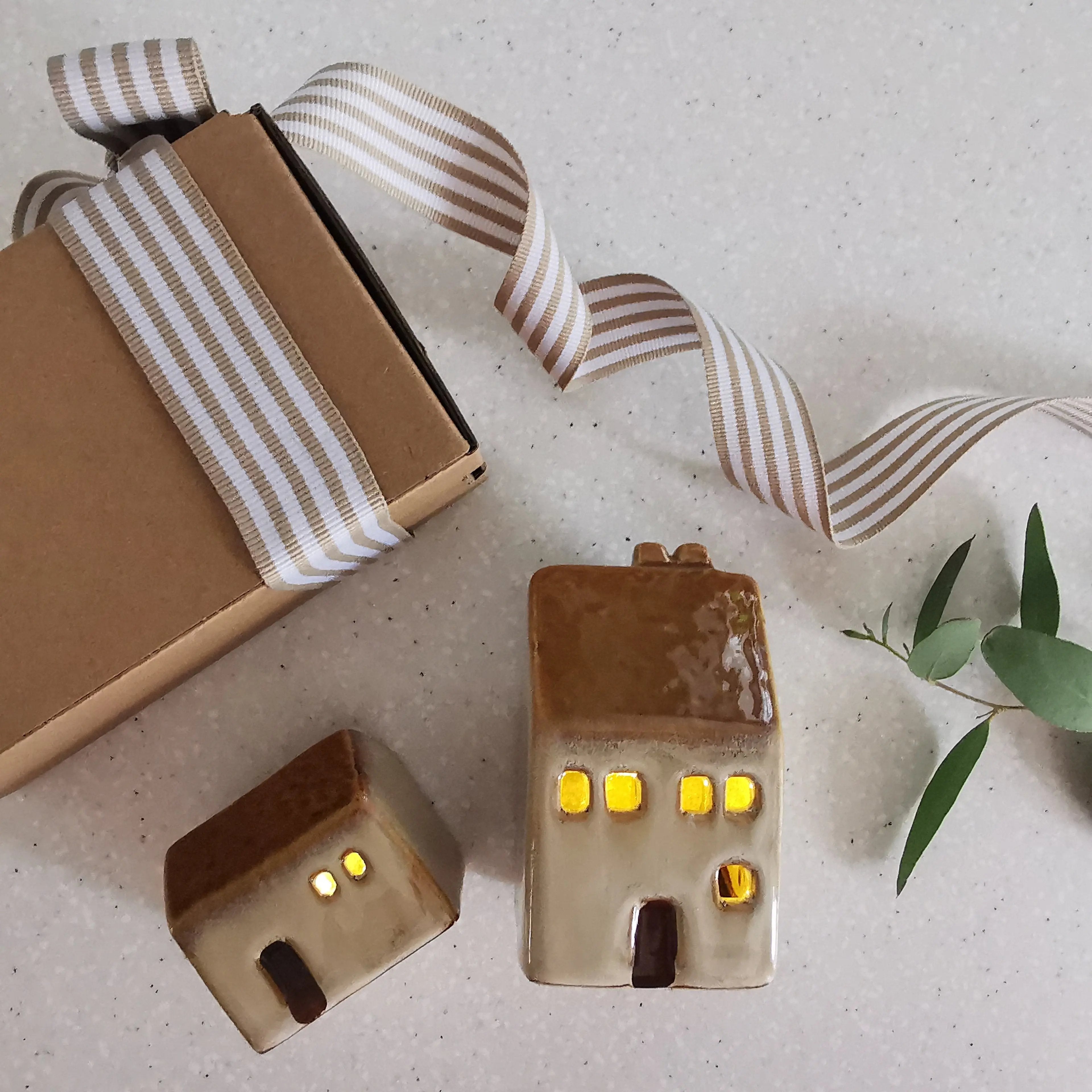 Festive LED House Decoration Beige Rooftop Almasea