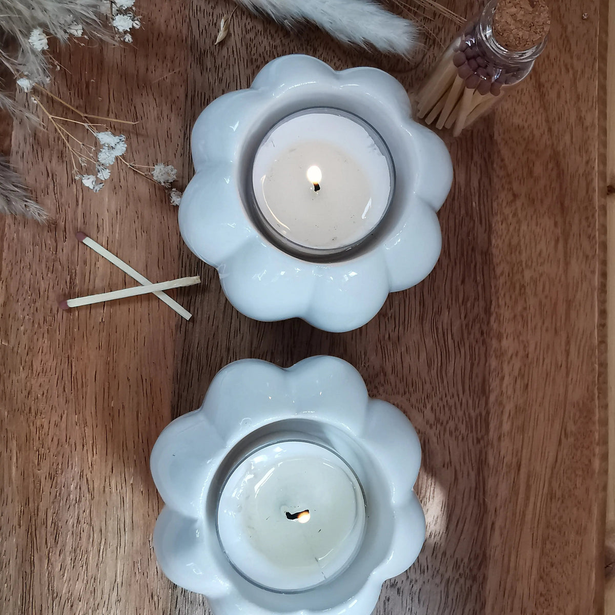 White Ceramic Pumpkin Tea Light Holder – Glossy Autumn & Halloween Candle Holder   Handcrafted Sustainable Living  Almasea