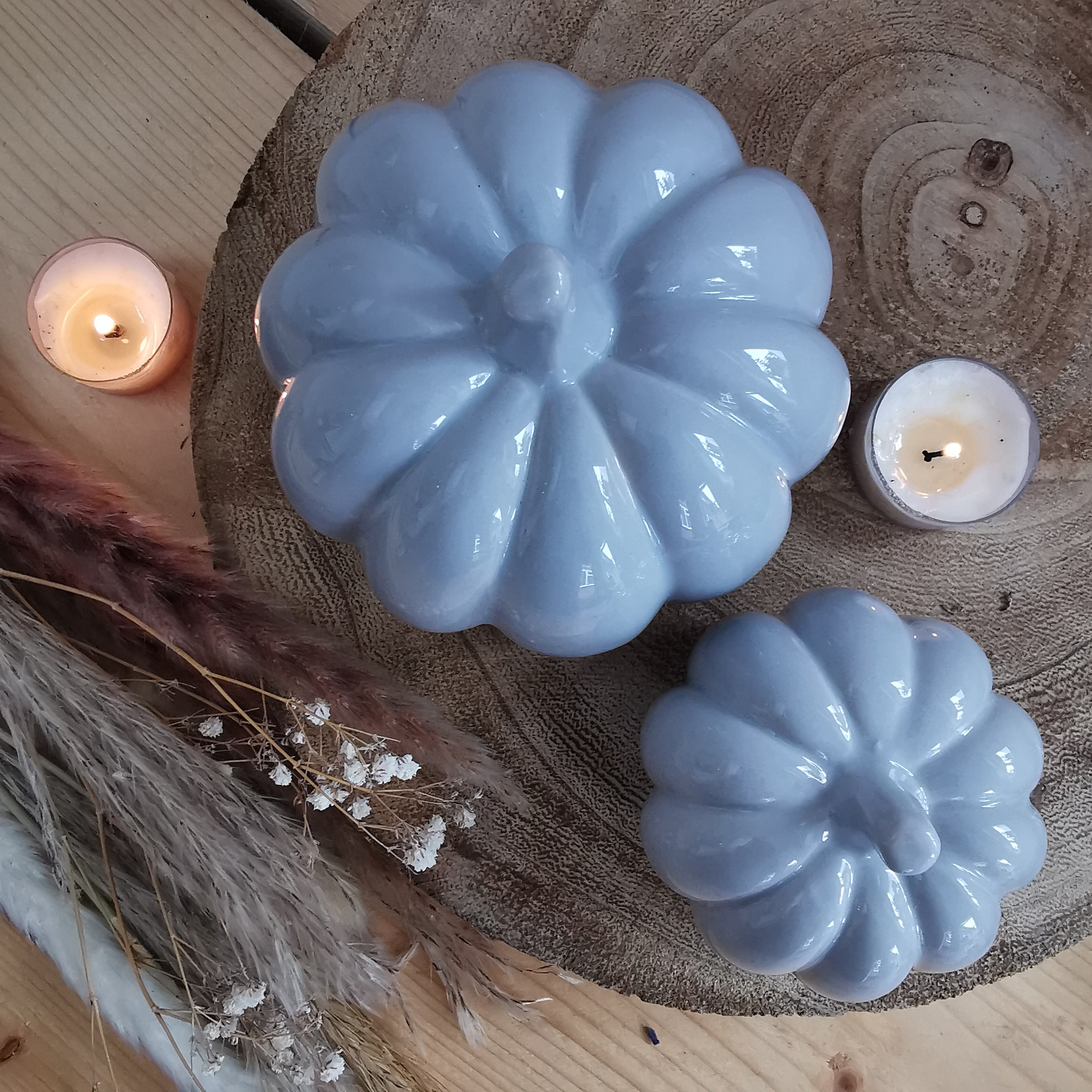 Grey Ceramic Pumpkin
