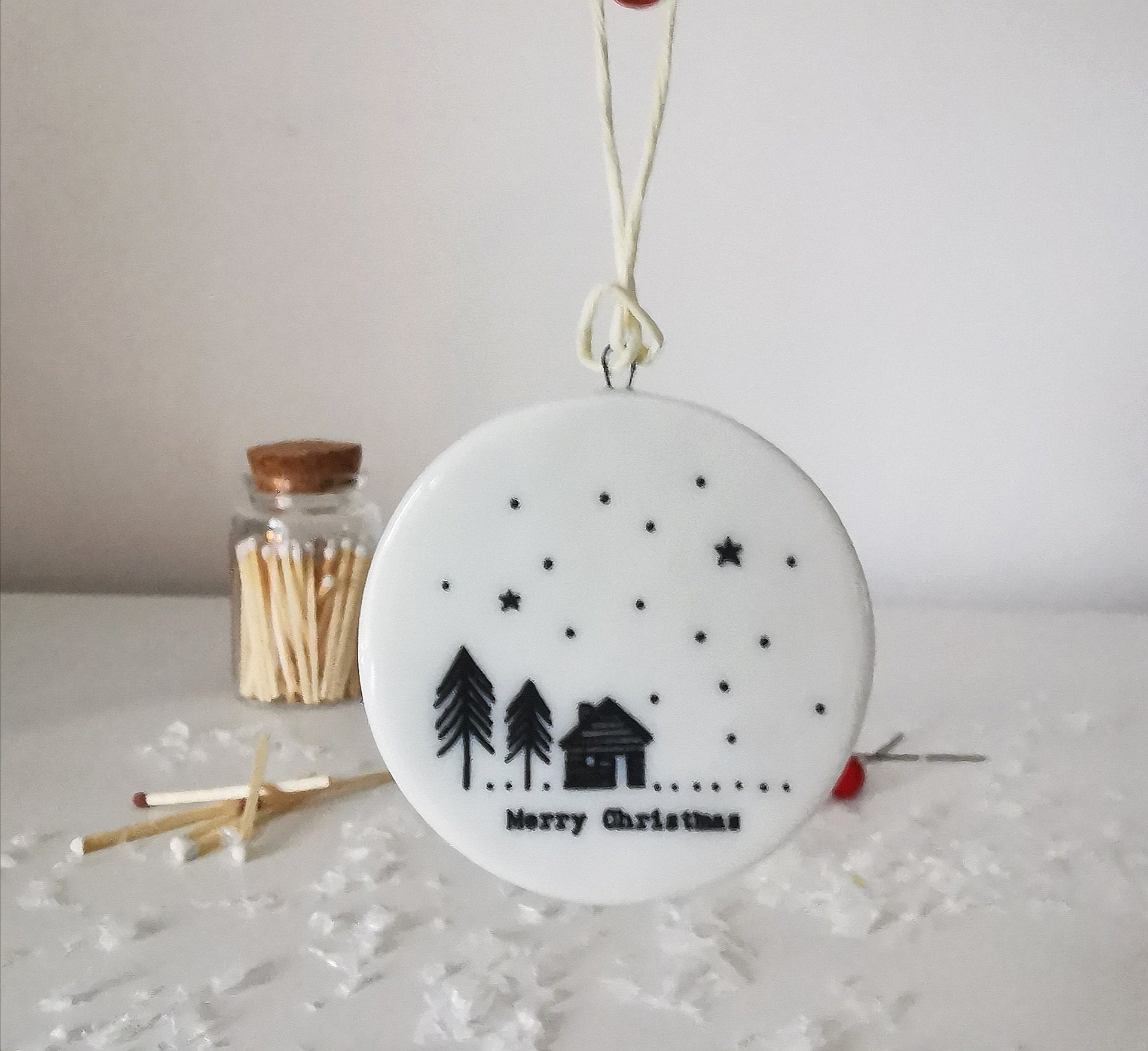 Merry Christmas Porcelain Decoration