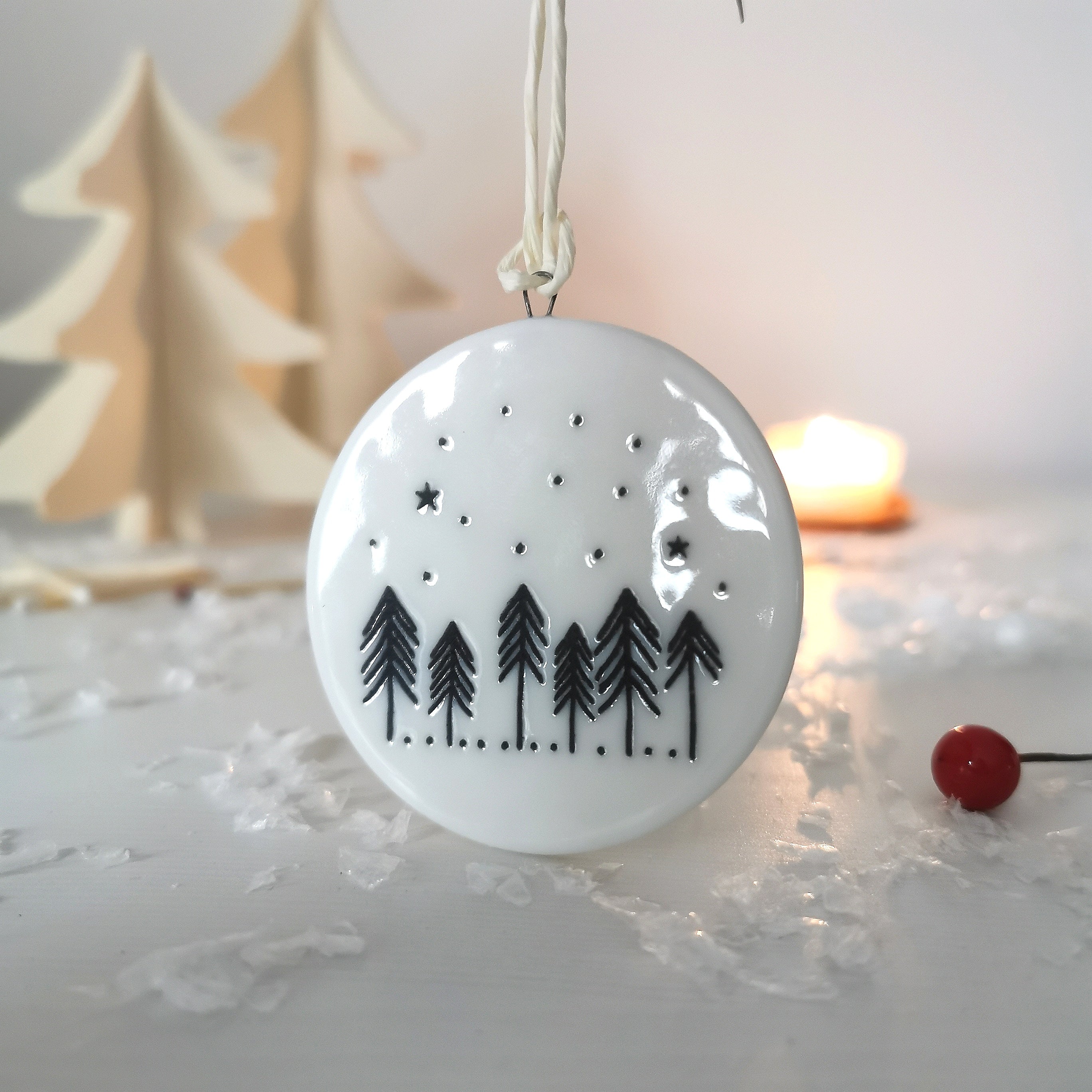 Merry Christmas Porcelain Decoration