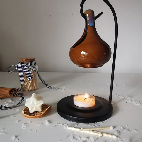 Hanging Tart Burner with Stand in 2 Tone Mocha