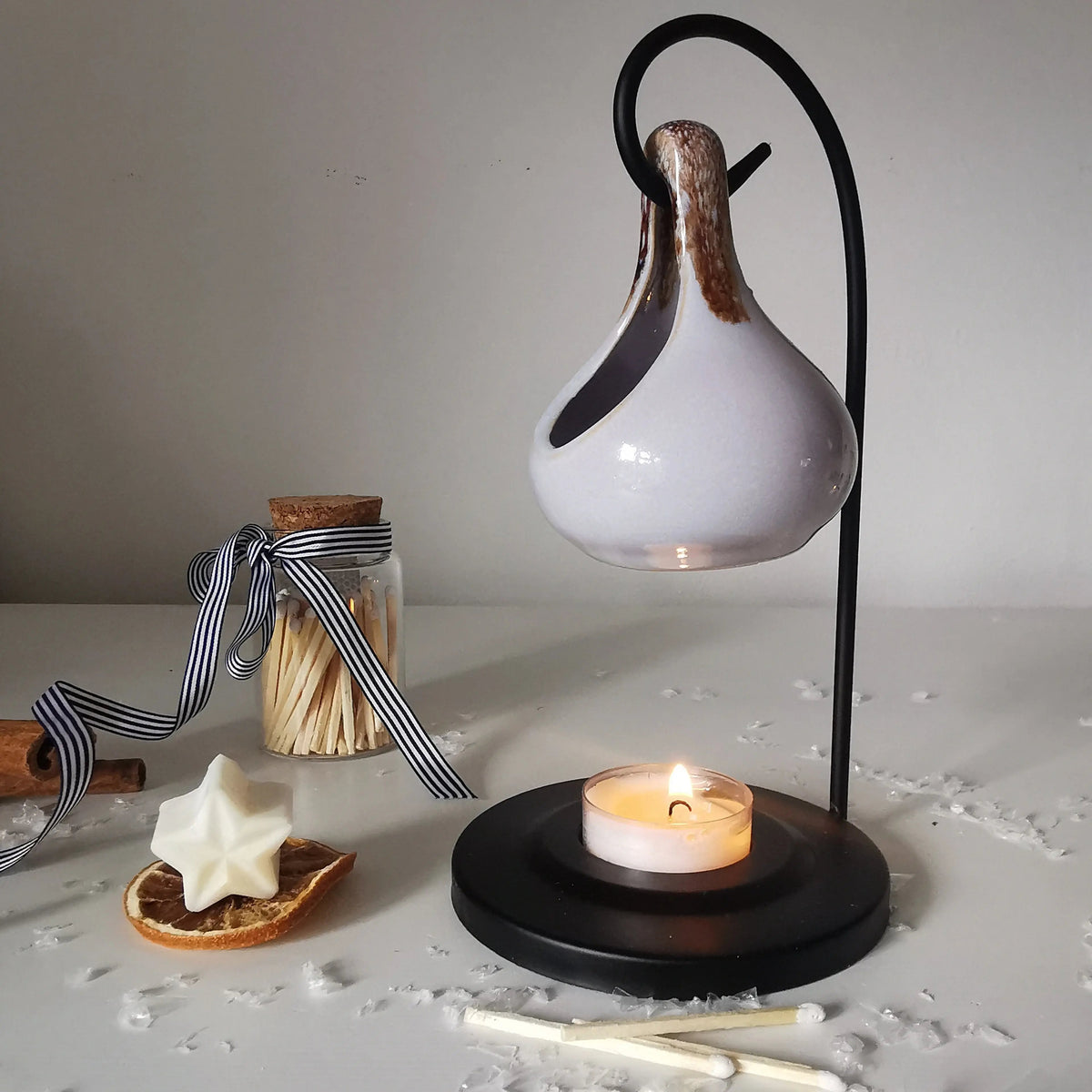 Hanging Tart Burner with Stand – Teardrop Wax Burner   Handcrafted Sustainable Living  Almasea