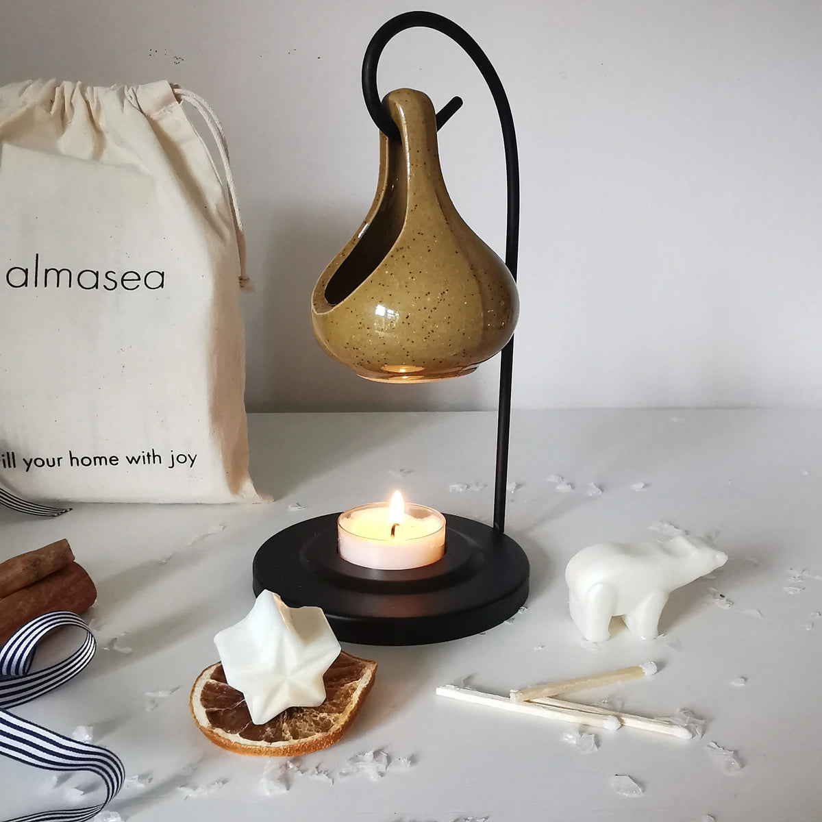 Hanging Oil Burner | Teardrop Tart Warmer with Stand   Handcrafted Sustainable Living  Almasea