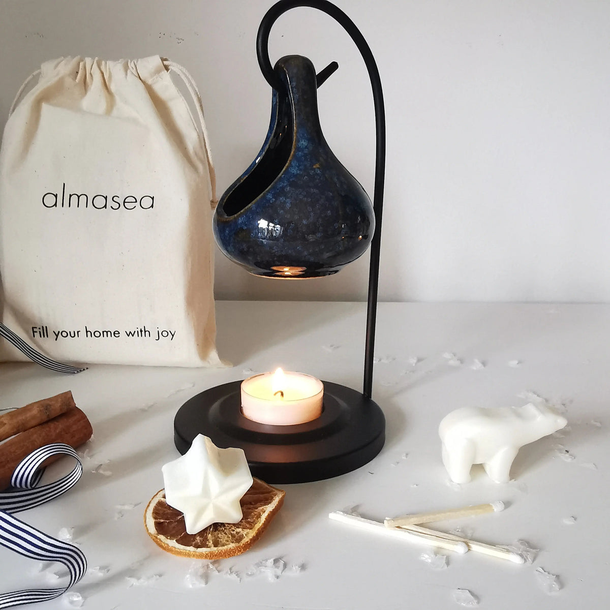 Hanging Oil Burner | Teardrop Tart Warmer with Stand   Handcrafted Sustainable Living  Almasea
