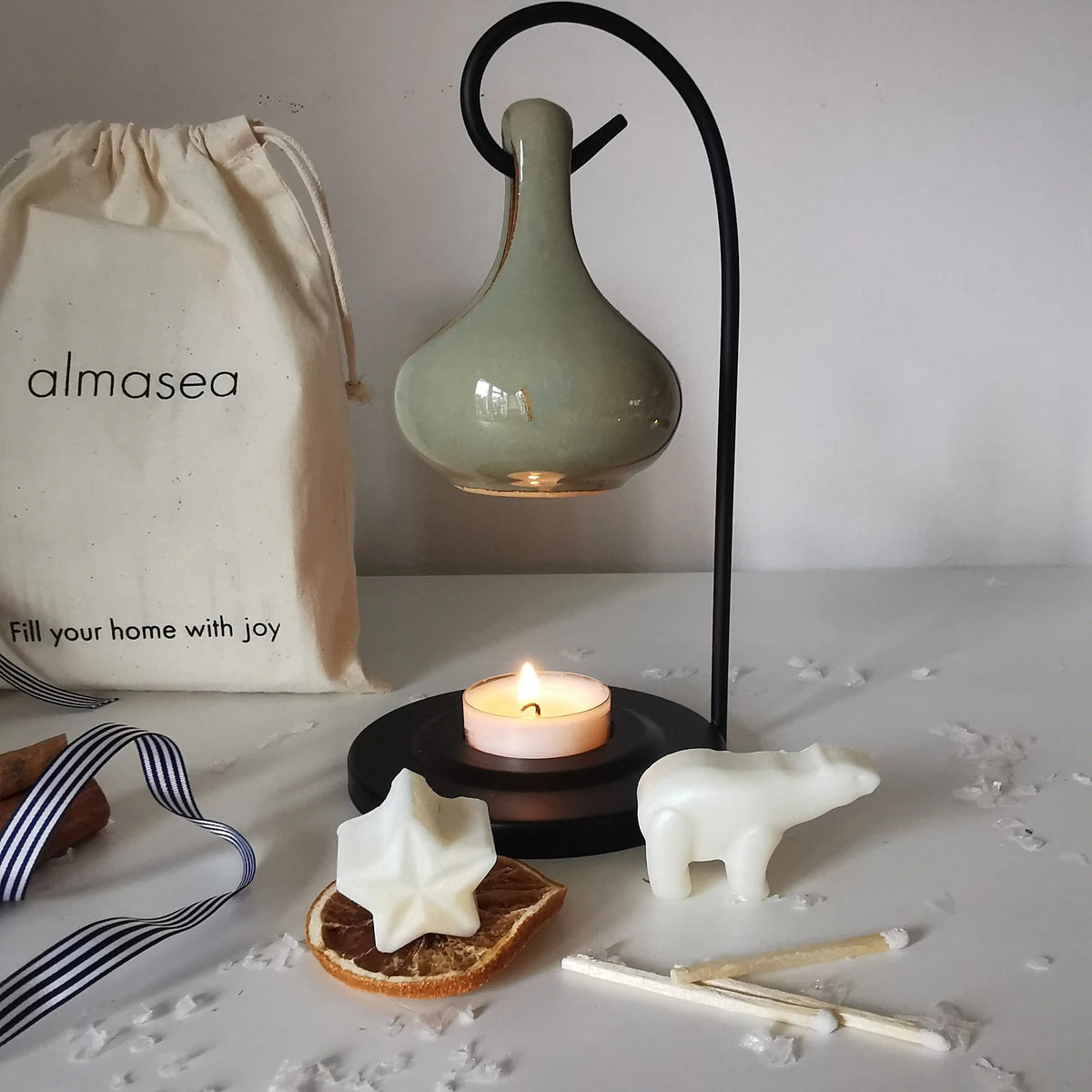 Hanging Tart Burner with Stand – Teardrop Wax Burner   Handcrafted Sustainable Living  Almasea