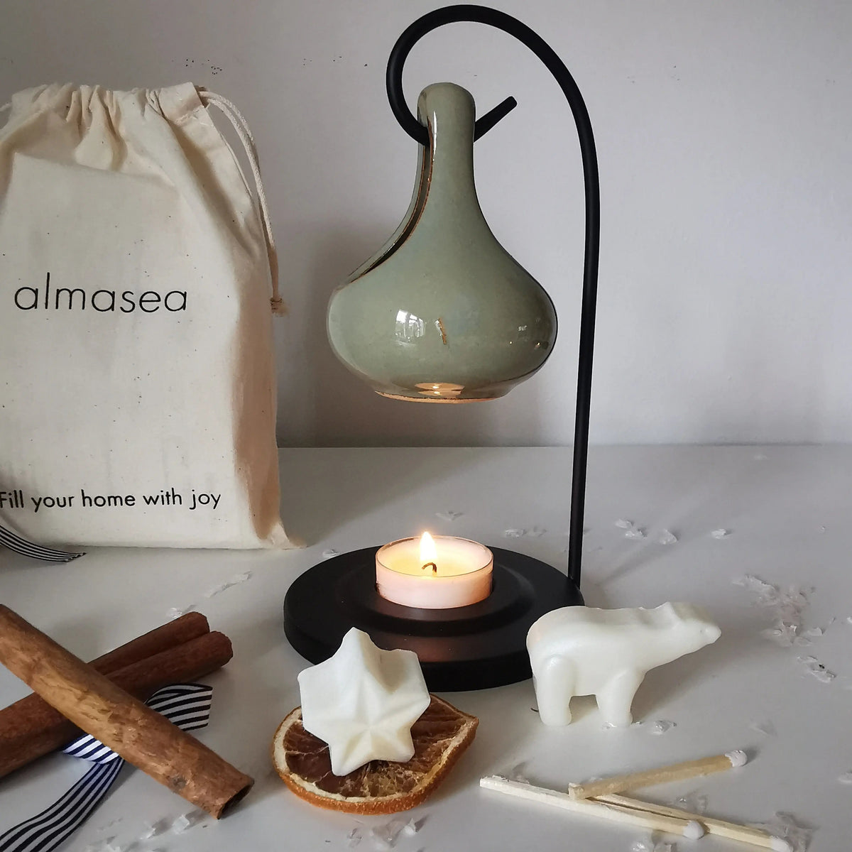 Hanging Oil Burner | Teardrop Tart Warmer with Stand   Handcrafted Sustainable Living  Almasea