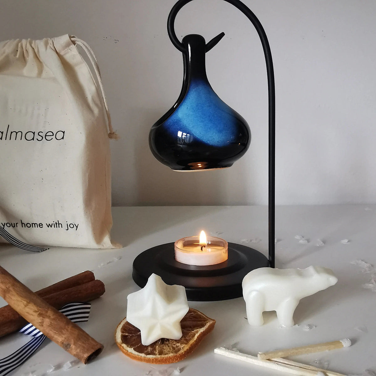 Hanging Oil Burner | Teardrop Tart Warmer with Stand   Handcrafted Sustainable Living  Almasea