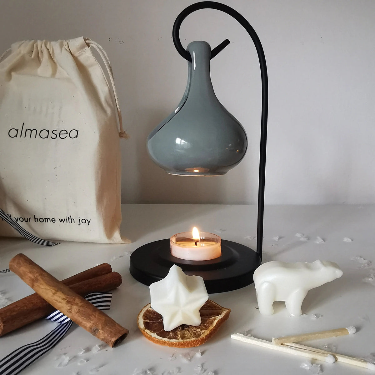 Hanging Oil Burner | Teardrop Tart Warmer with Stand   Handcrafted Sustainable Living  Almasea