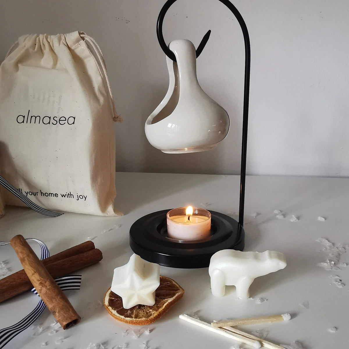 Hanging Oil Burner | Teardrop Tart Warmer with Stand   Handcrafted Sustainable Living  Almasea