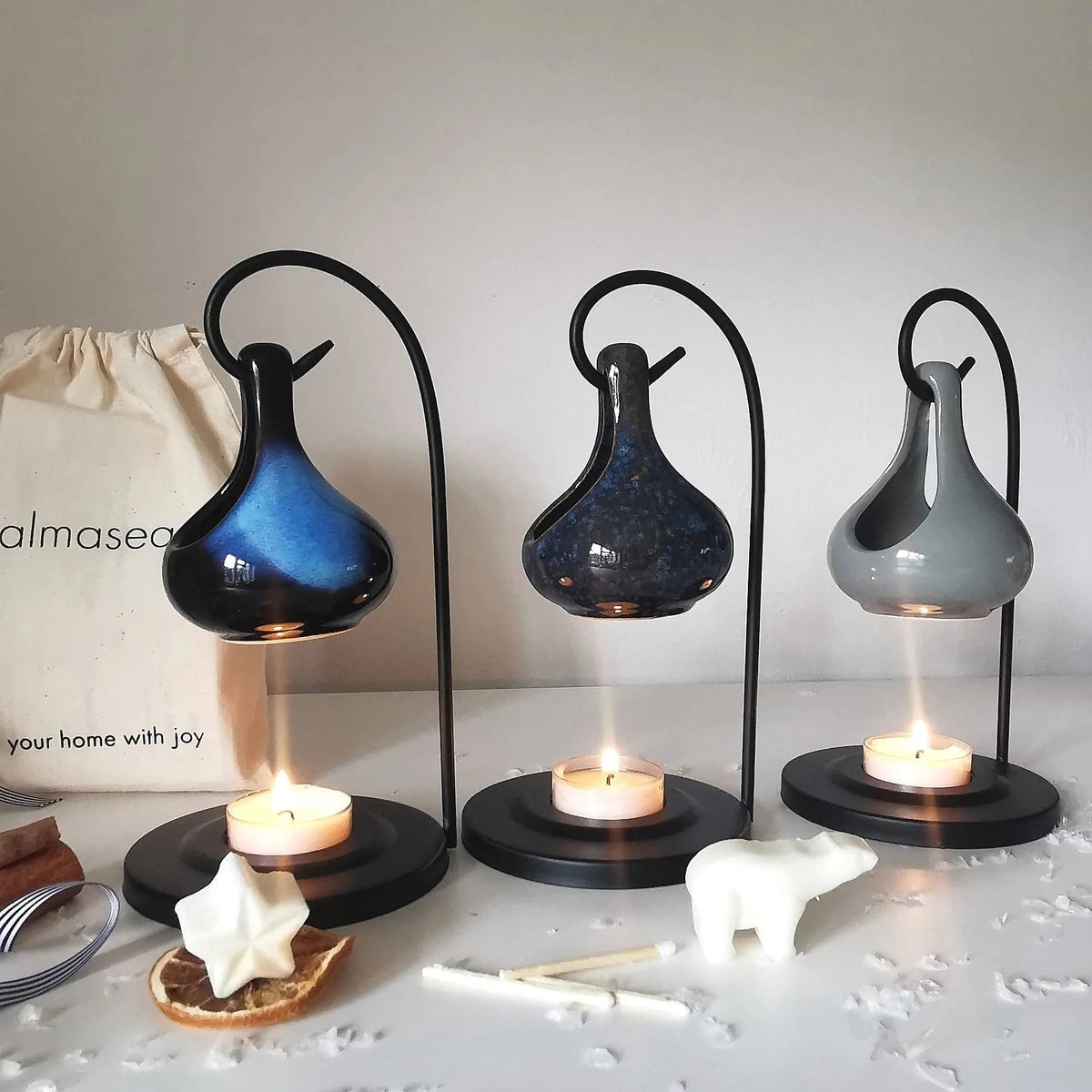Hanging Tart Burner with Stand – Teardrop Wax Burner   Handcrafted Sustainable Living  Almasea