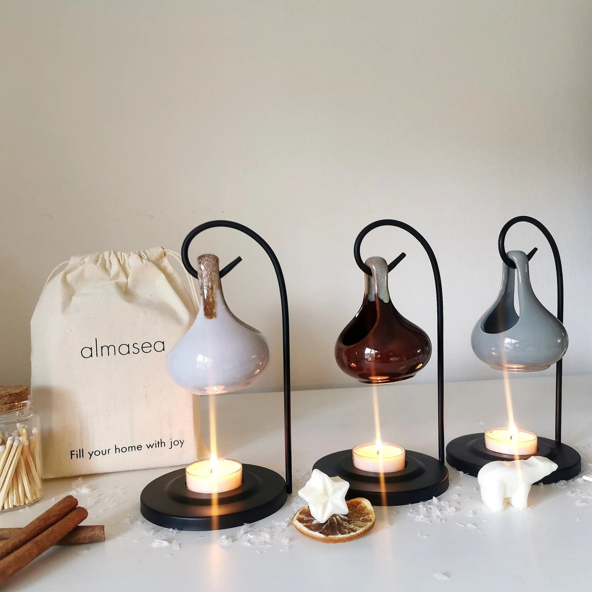 Hanging Oil Burner | Teardrop Tart Warmer with Stand   Handcrafted Sustainable Living  Almasea