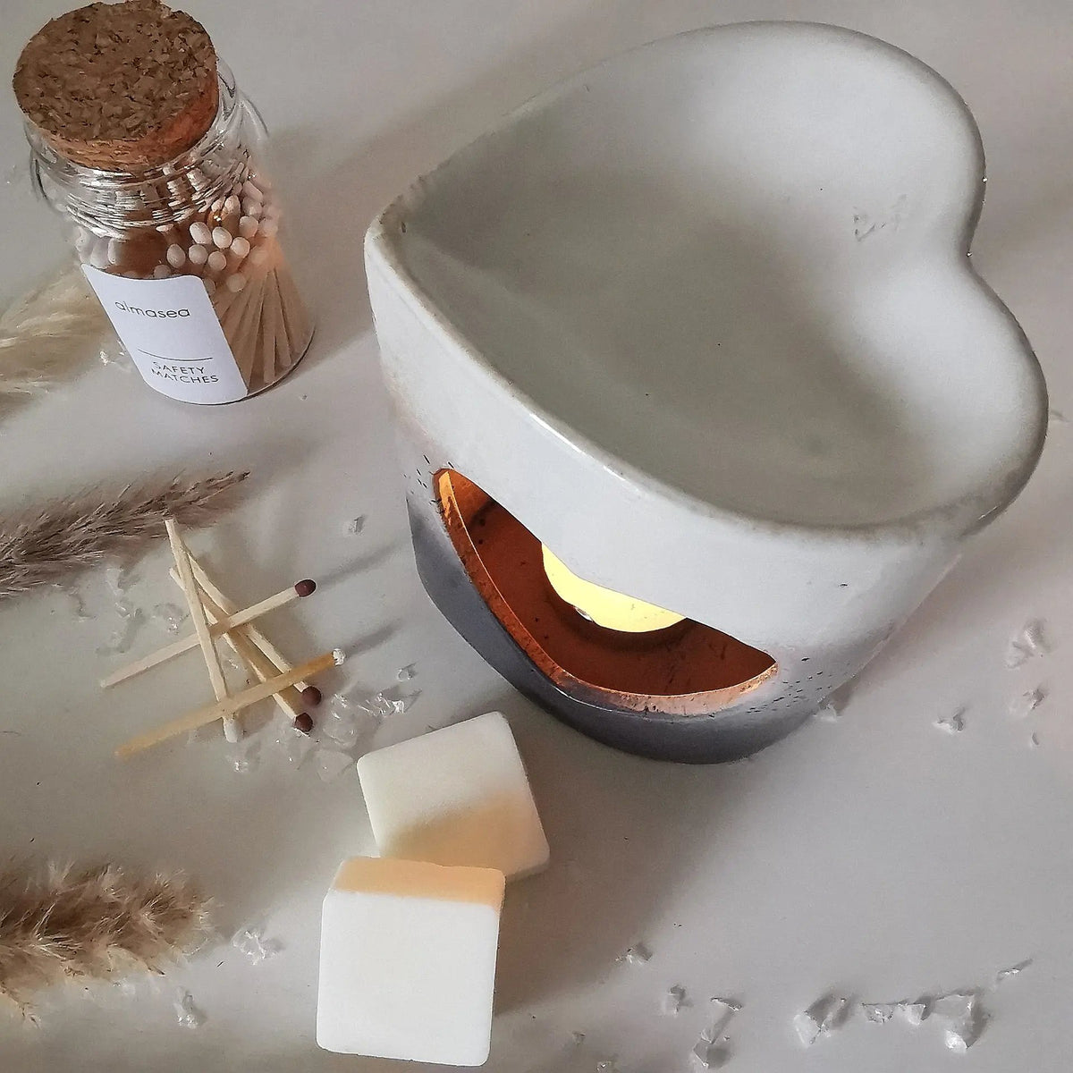 Heart Wax Burner   Handcrafted Sustainable Living  Almasea