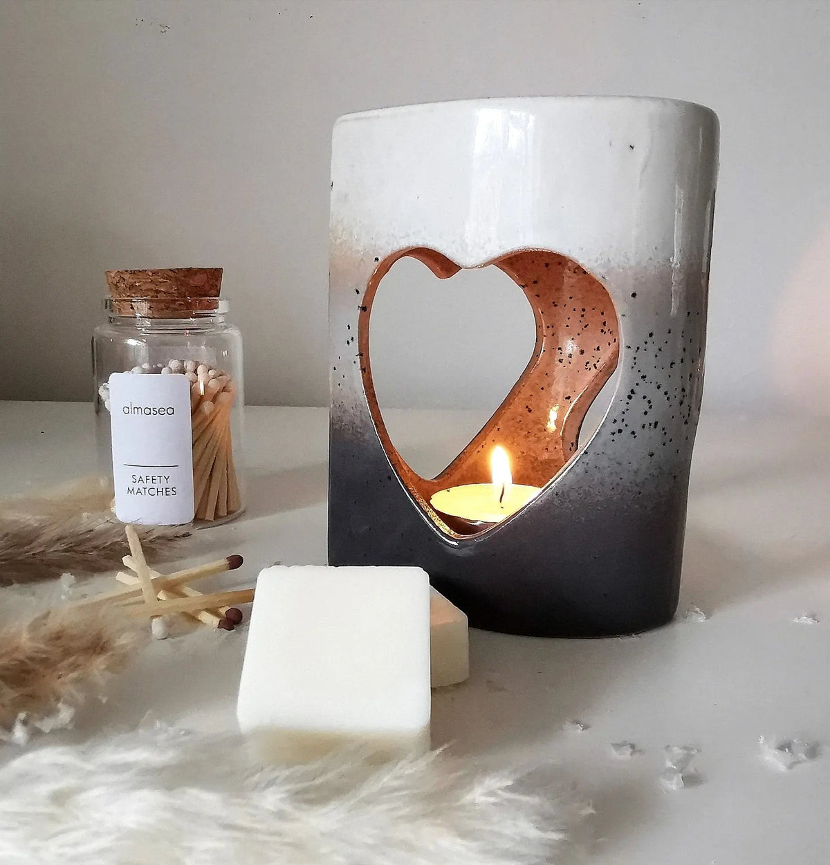 Heart Wax Burner   Handcrafted Sustainable Living  Almasea