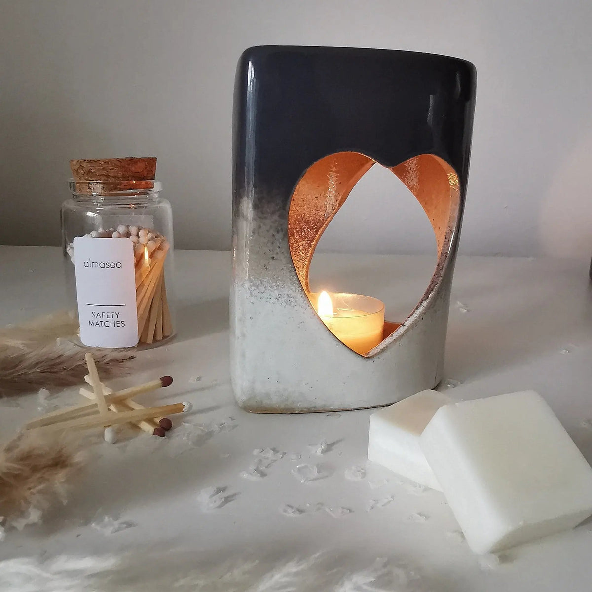 Heart Wax Burner   Handcrafted Sustainable Living  Almasea