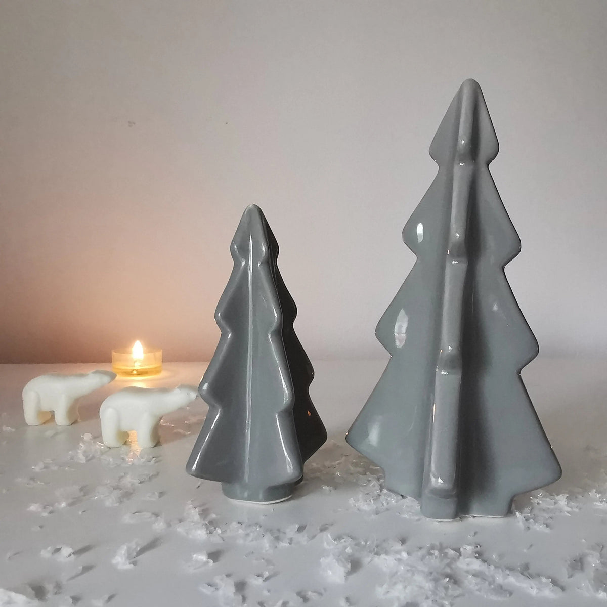 Glossy 3D Natural Ceramic Trees Christmas Decoration, photo 5 of 11