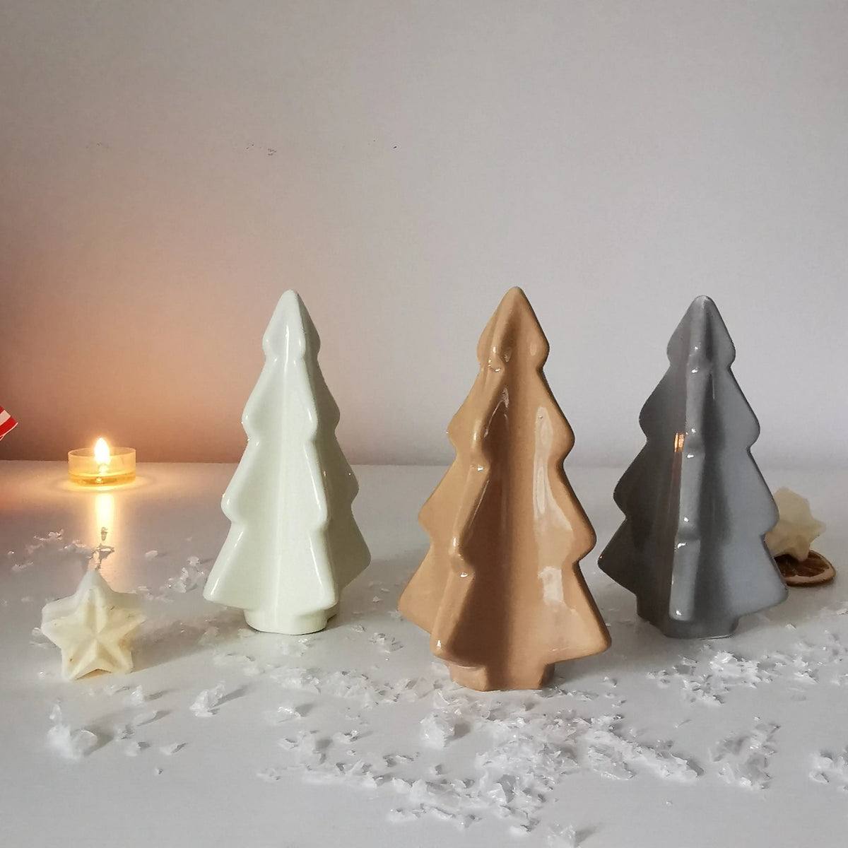 Glossy 3D Natural Ceramic Trees Christmas Decoration, photo 7 of 11