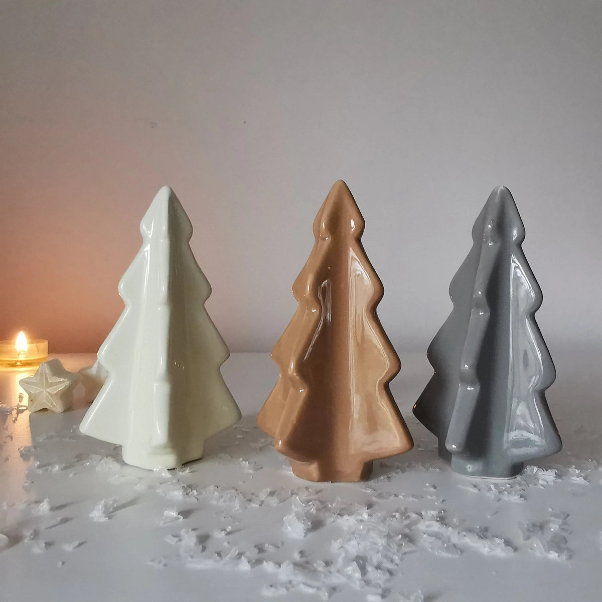 Glossy 3D Natural Ceramic Trees Christmas Decoration, photo 8 of 11
