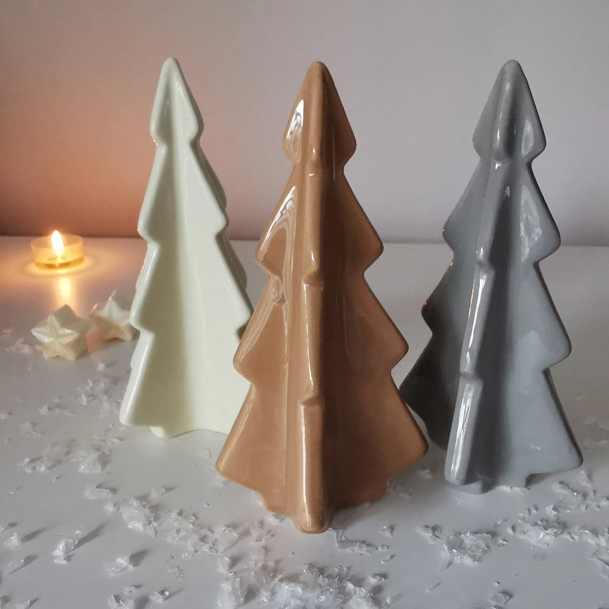 Glossy 3D Natural Ceramic Trees Christmas Decoration, photo 9 of 11