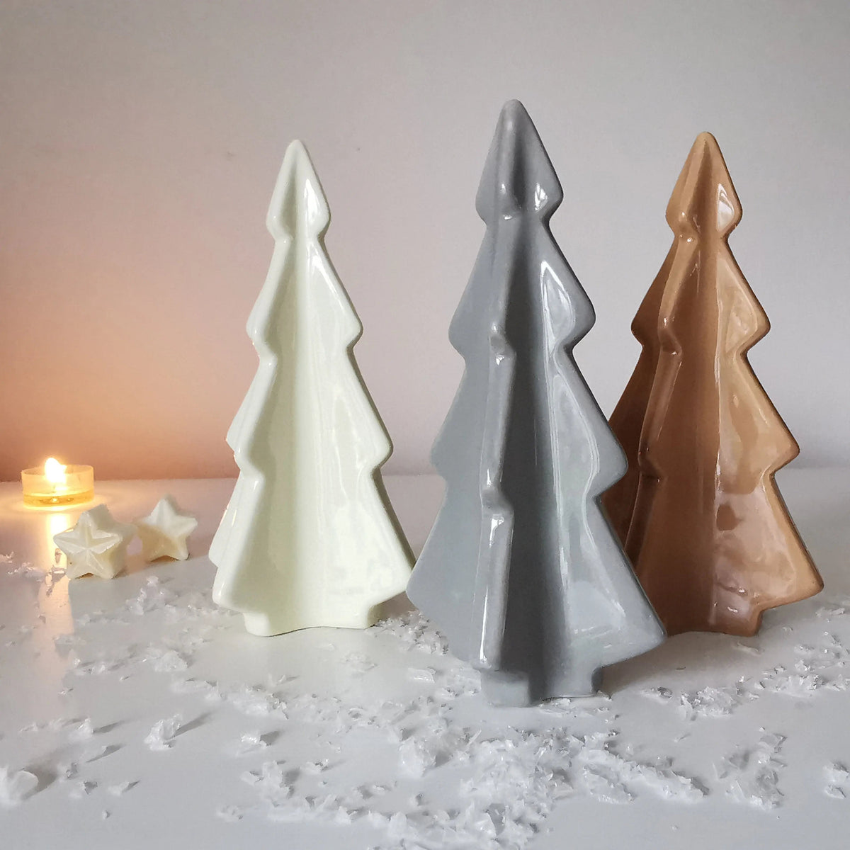 Glossy 3D Natural Ceramic Trees Christmas Decoration, photo 10 of 11