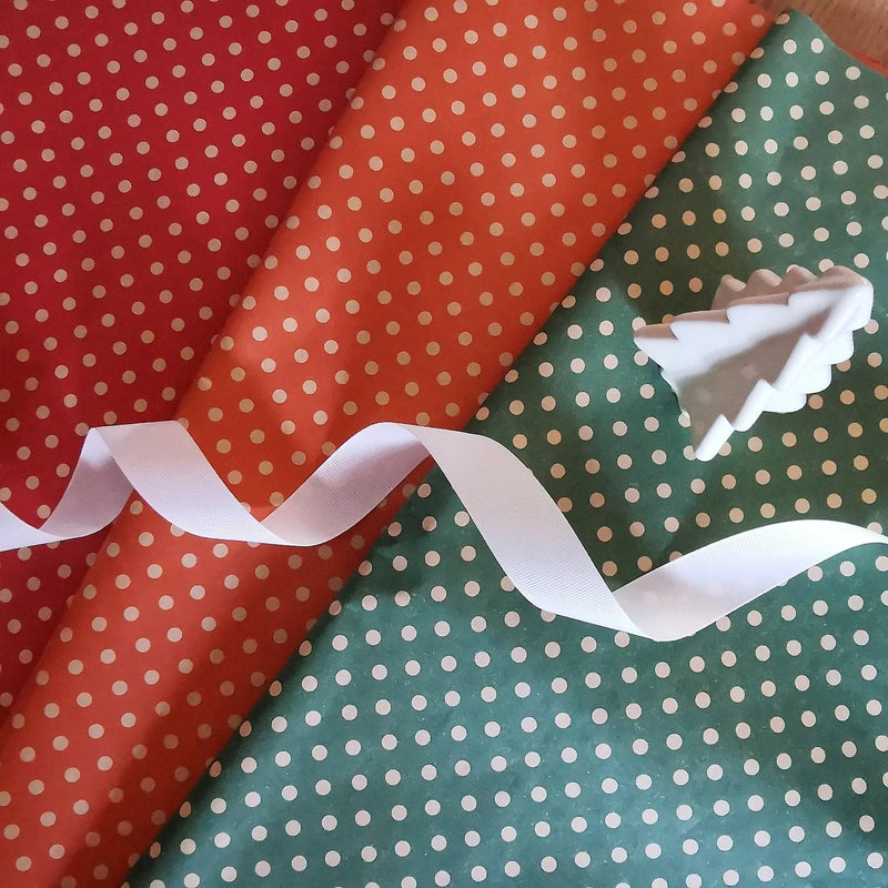 Green Red Polka Dot Wrapping Paper Sheets   Handcrafted Sustainable Living  Almasea