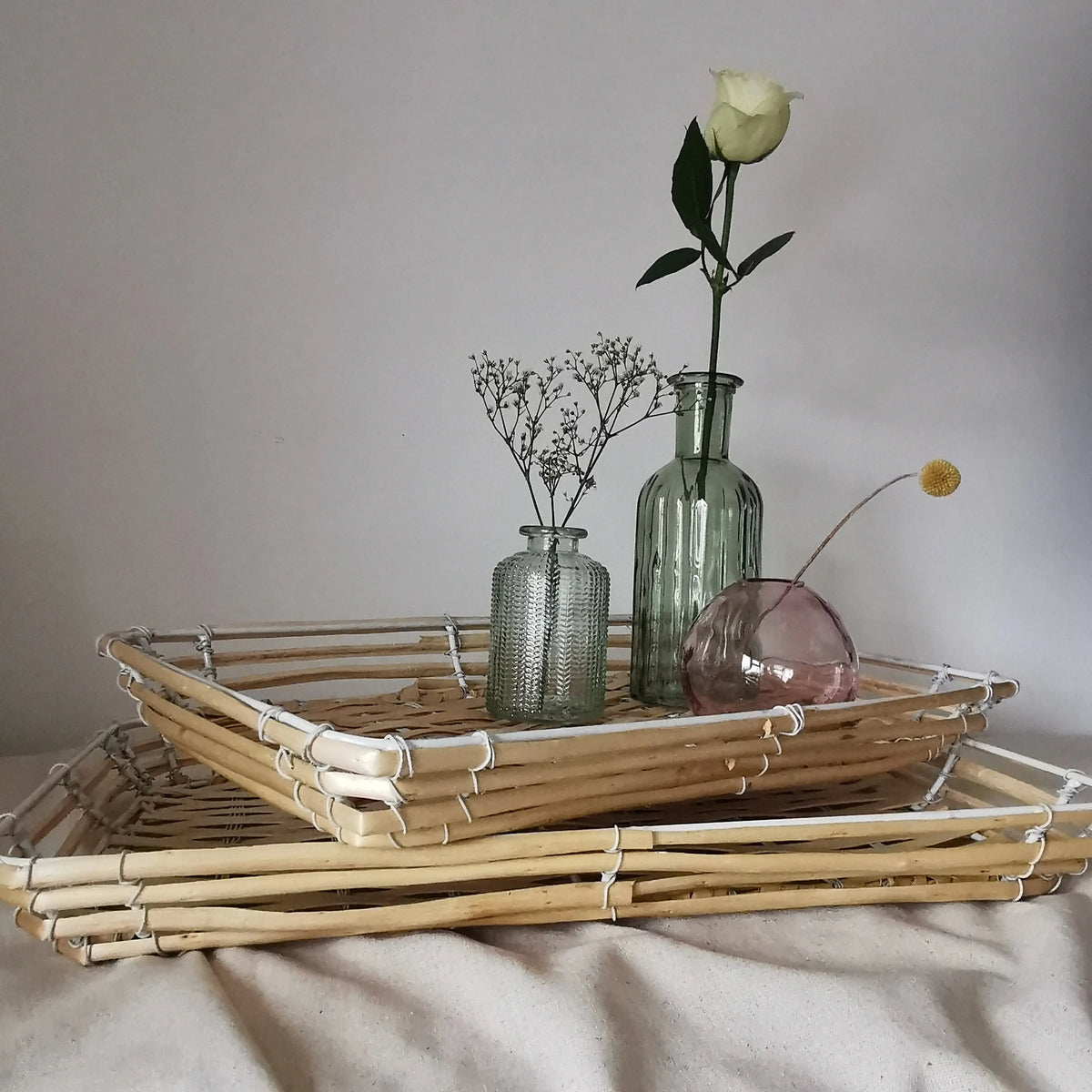 Rectangular Bamboo Tray Baskets – Mediterranean Rustic Style   Handcrafted Sustainable Living  Almasea