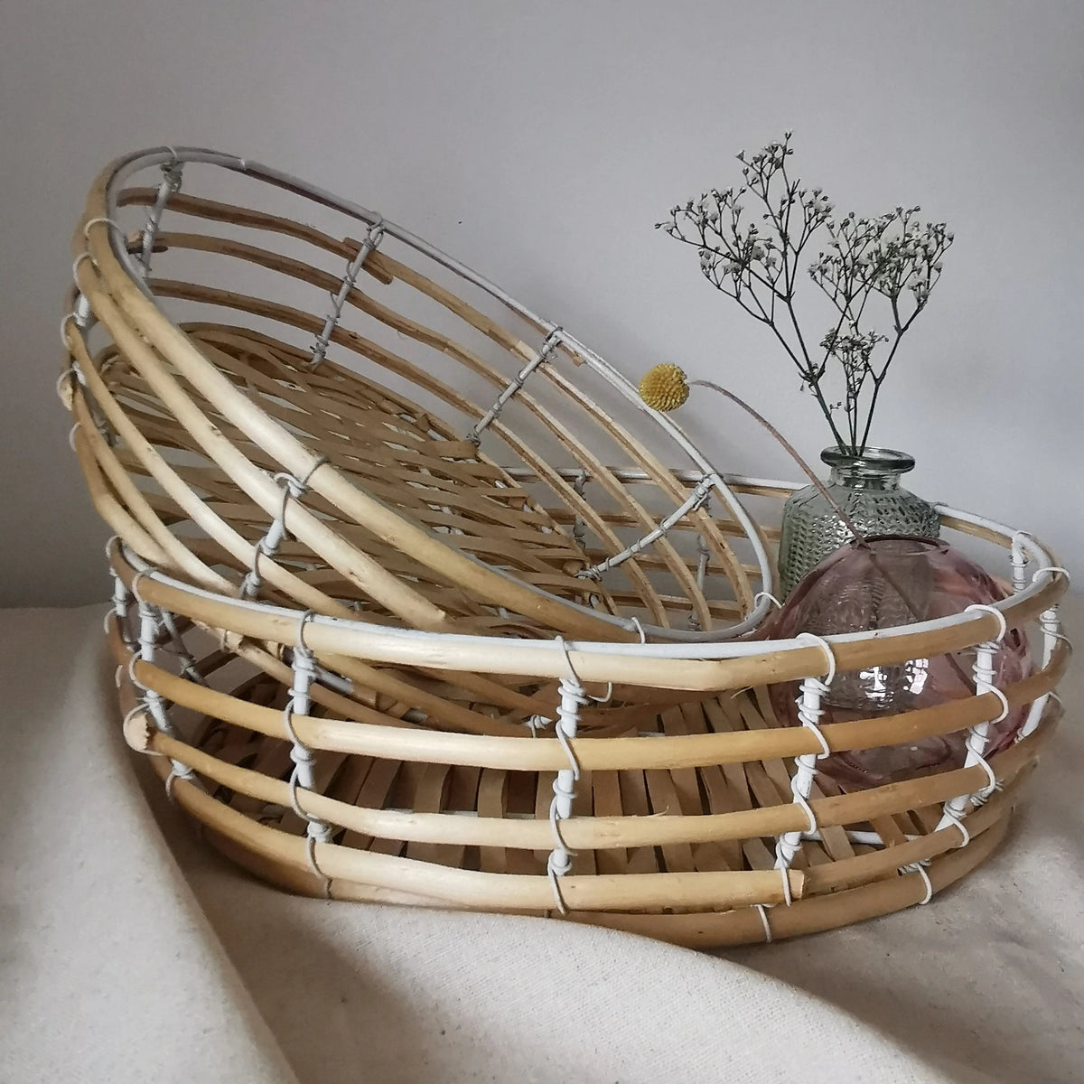 Round Bamboo Tray Baskets for Home Styling   Handcrafted Sustainable Living  Almasea
