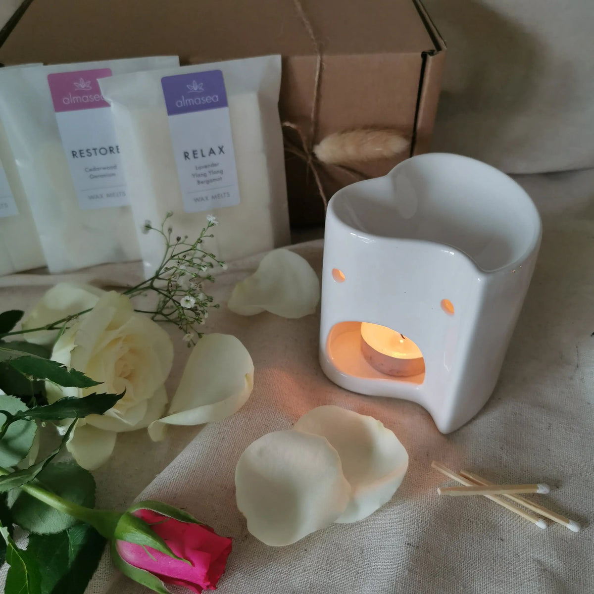 Heart Wax Melt Burner – Ceramic Oil Burner | 8.5cm | Valentine’s Day, Mother’s Day & Year-Round Gifting | Also Available as Personalised Gift Set   Handcrafted Sustainable Living  Almasea