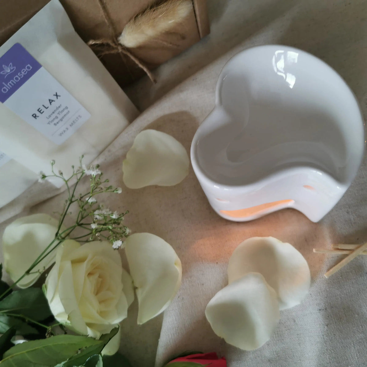 Heart Wax Melt Burner – Ceramic Oil Burner | 8.5cm | Valentine’s Day, Mother’s Day & Year-Round Gifting | Also Available as Personalised Gift Set   Handcrafted Sustainable Living  Almasea