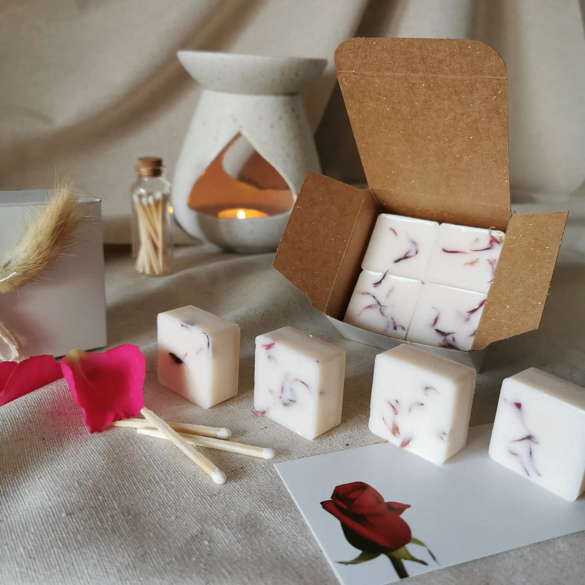 Creamy Rose Wax Melts | Jasmine, Vetiver & Vanilla UK   Handcrafted Sustainable Living  Almasea