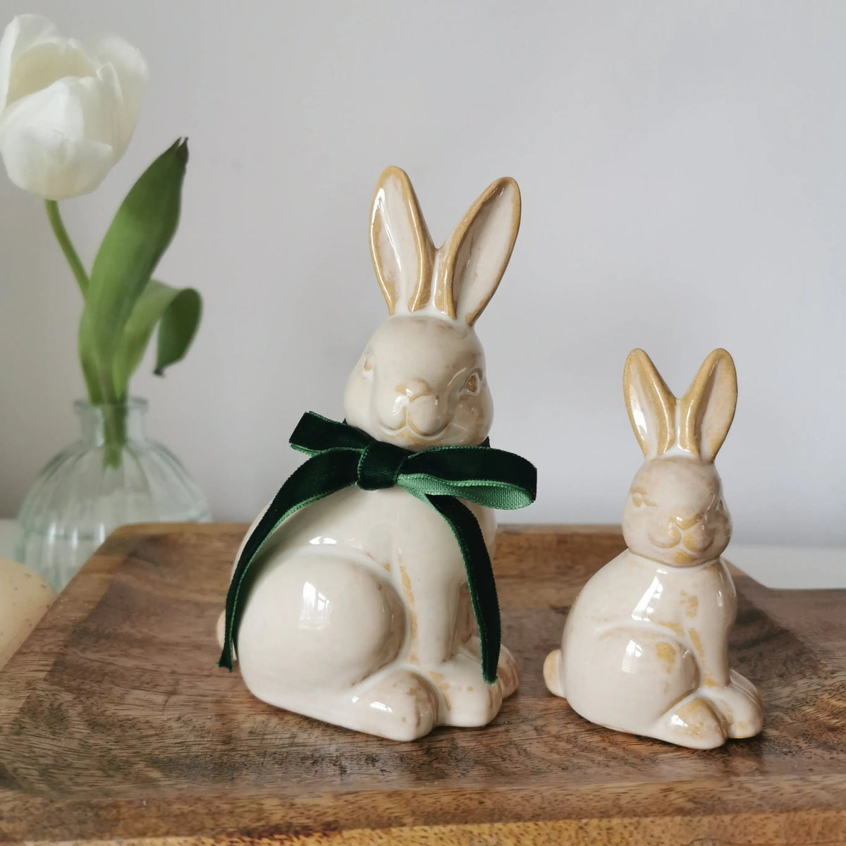 Ceramic Sitting Bunny Ornament – Reactive Glaze Easter Bunny   Handcrafted Sustainable Living  Almasea