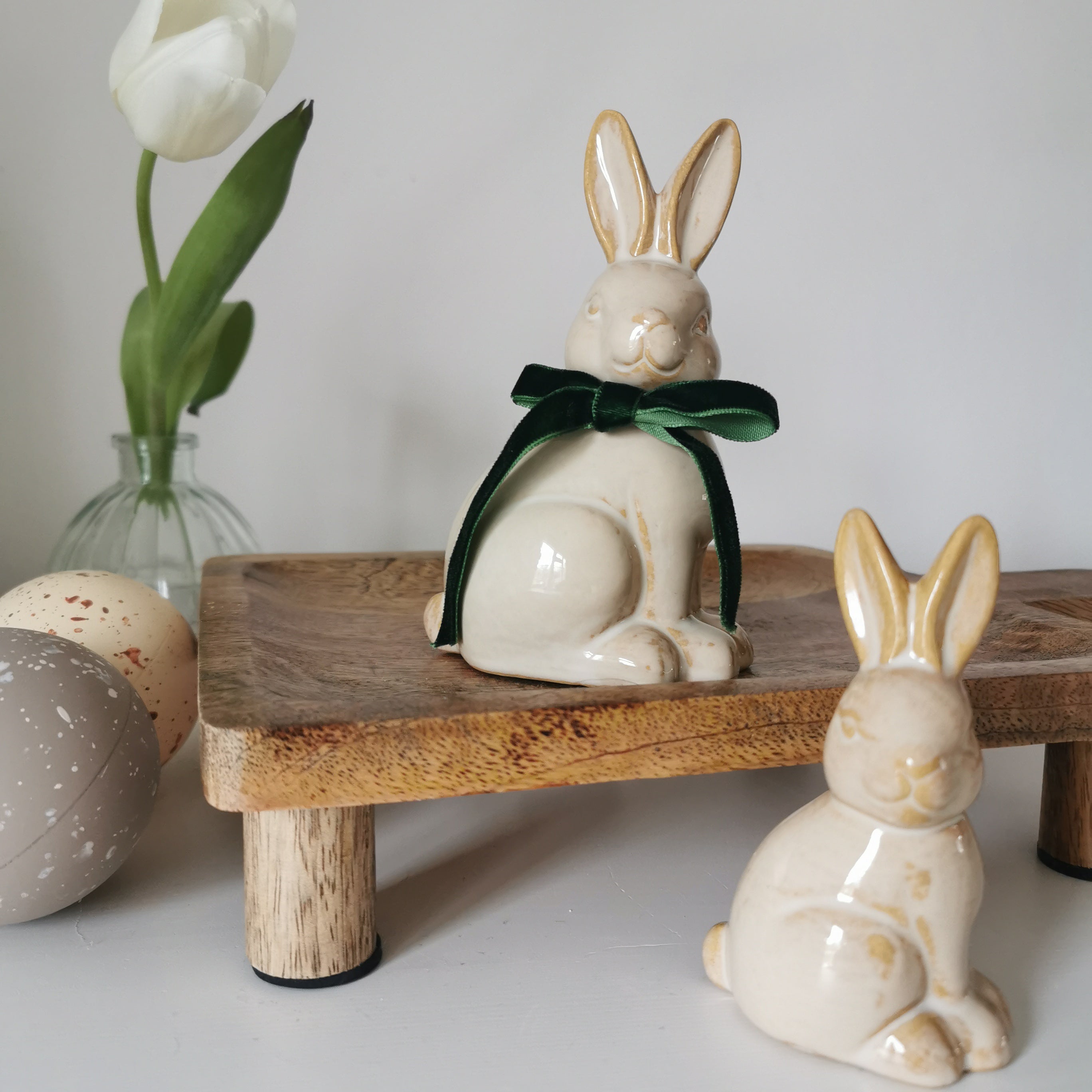 Natural Ceramic Sitting Bunny