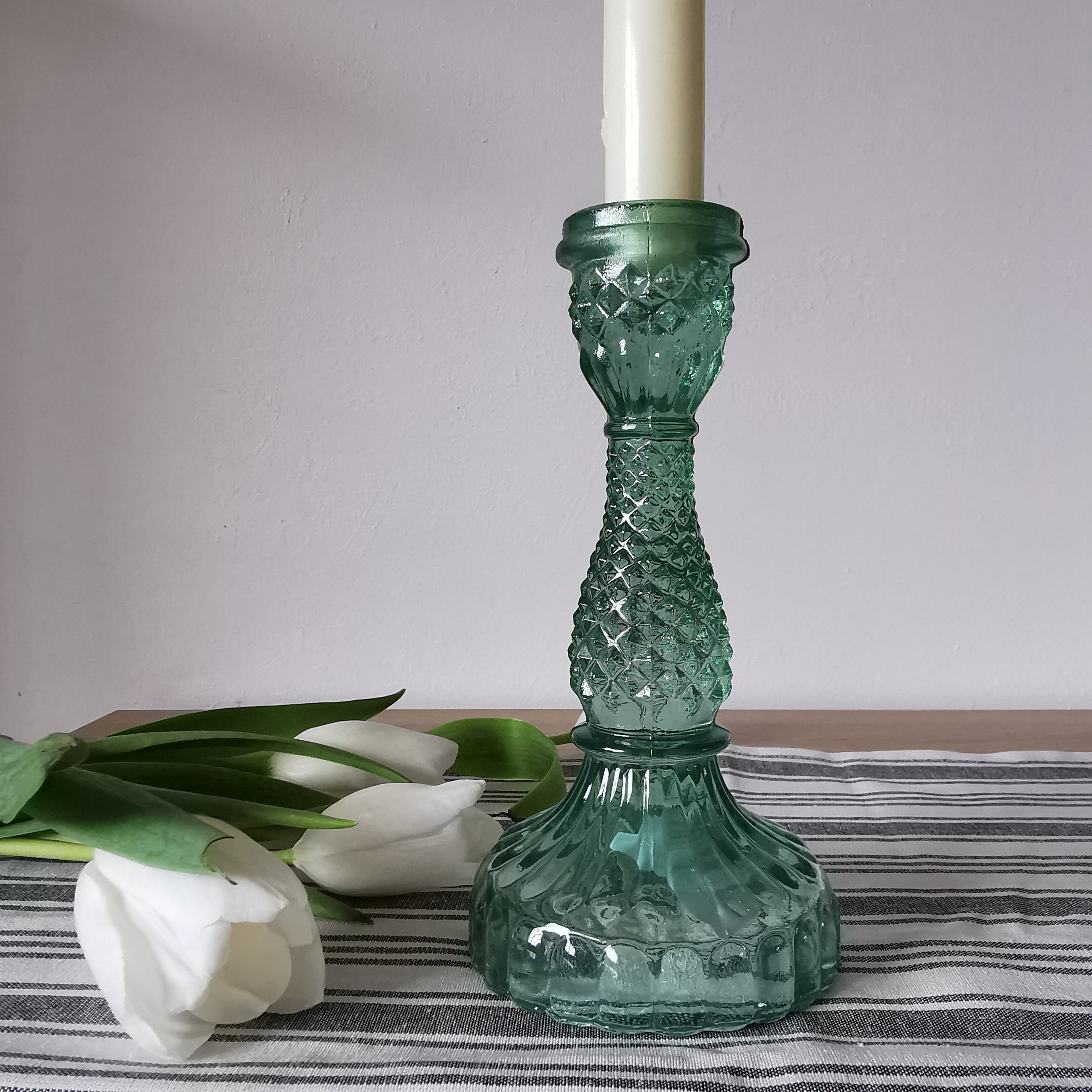 Vintage Glass Candlestick Holder