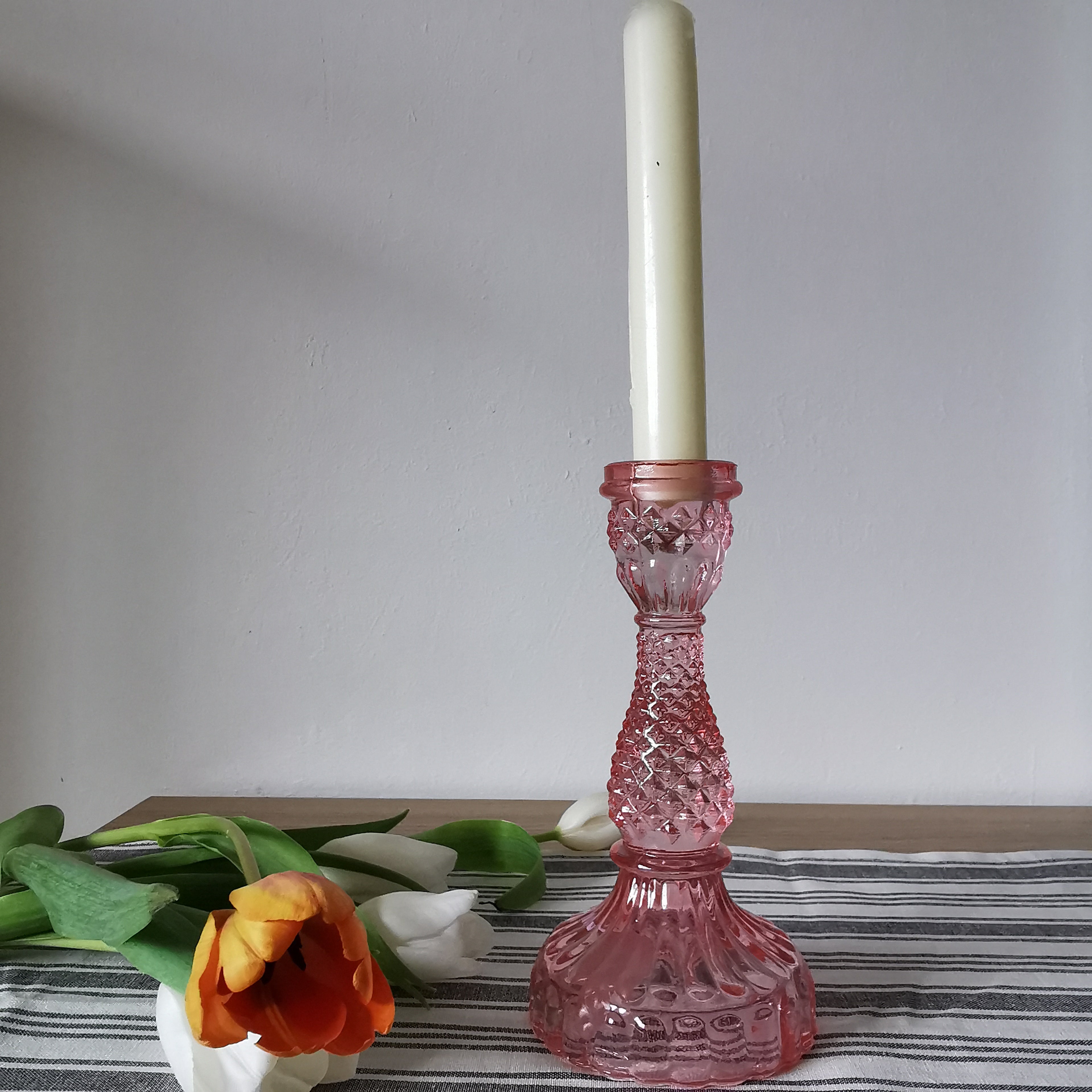 Vintage Glass Candlestick Holder