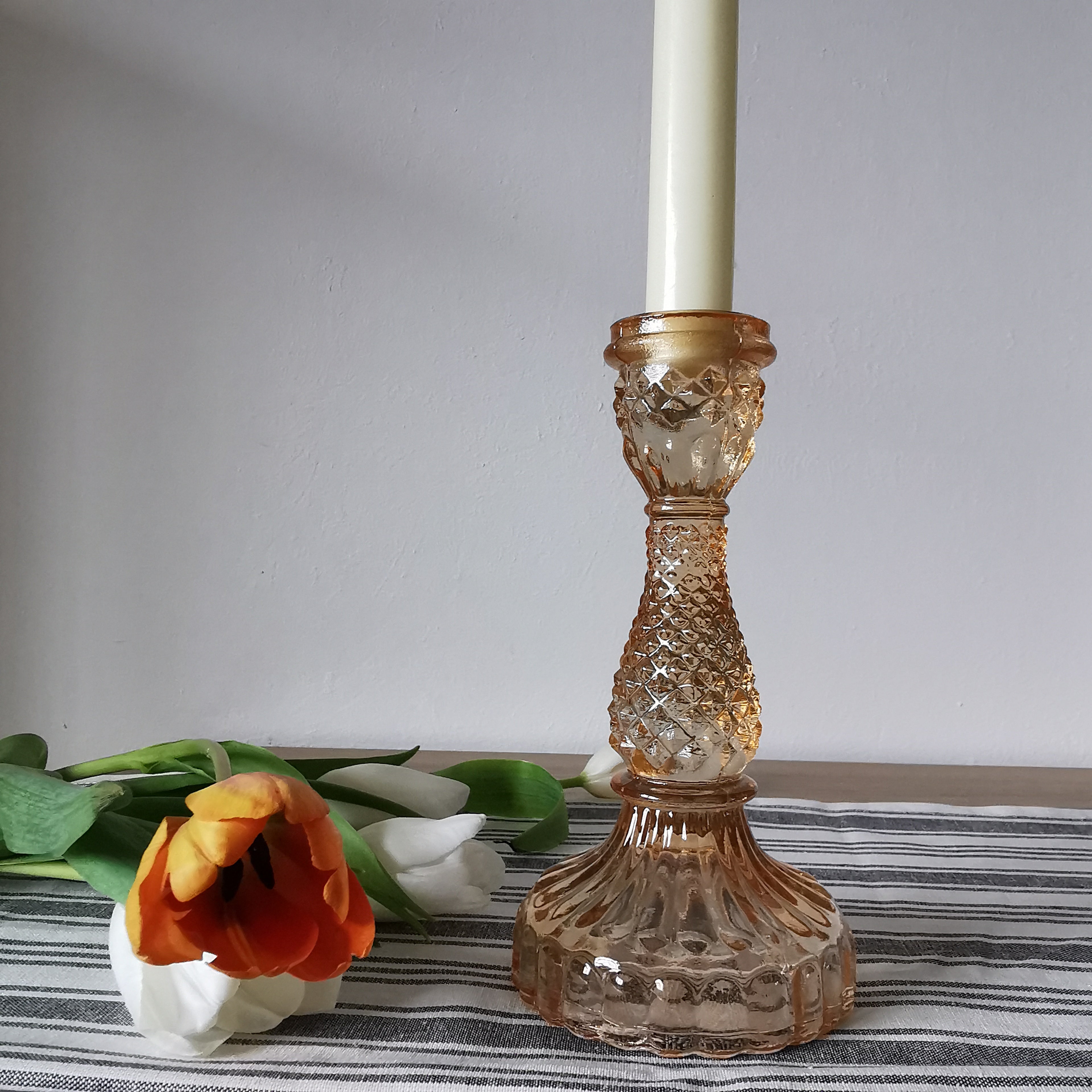 Vintage Glass Candlestick Holder