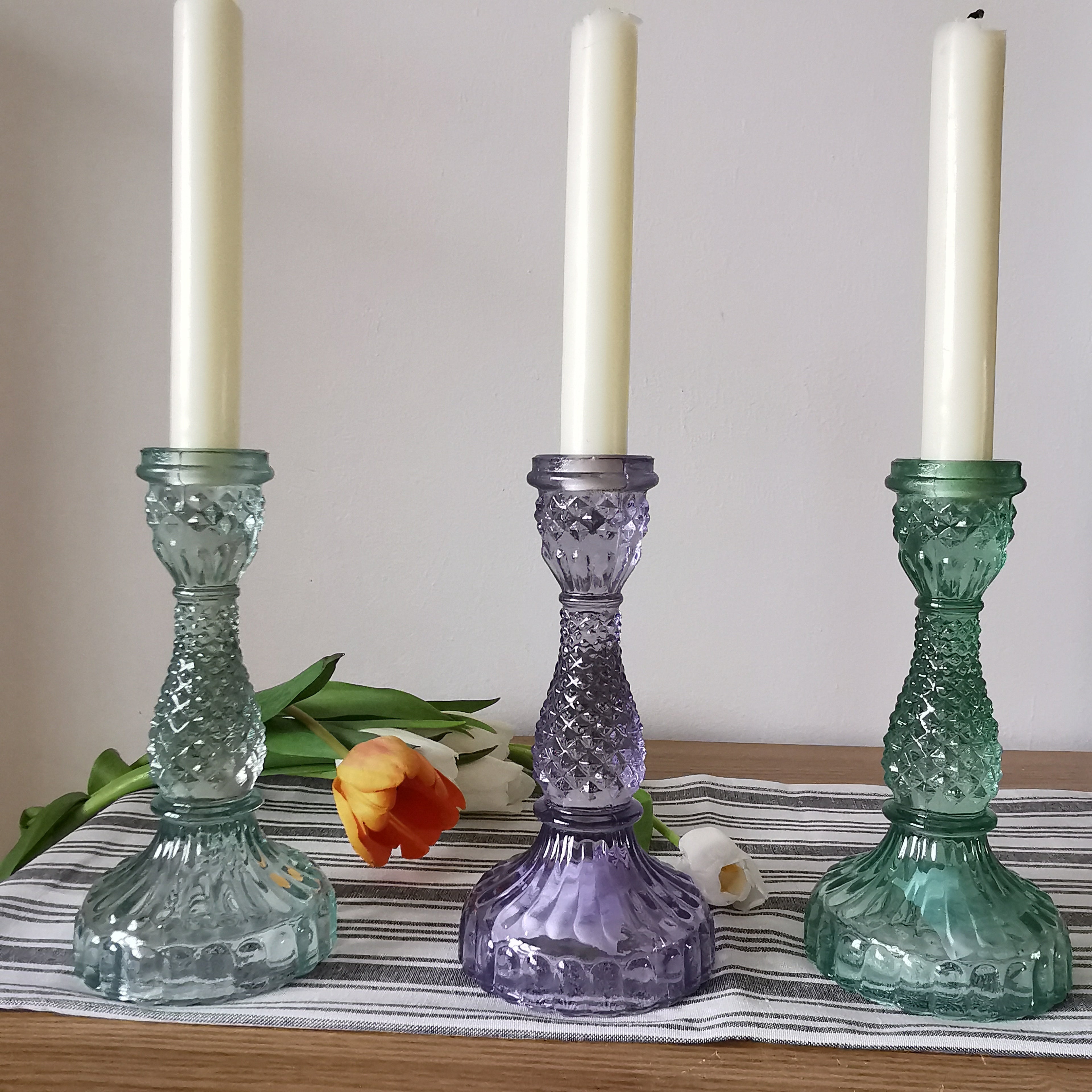 Vintage Glass Candlestick Holder