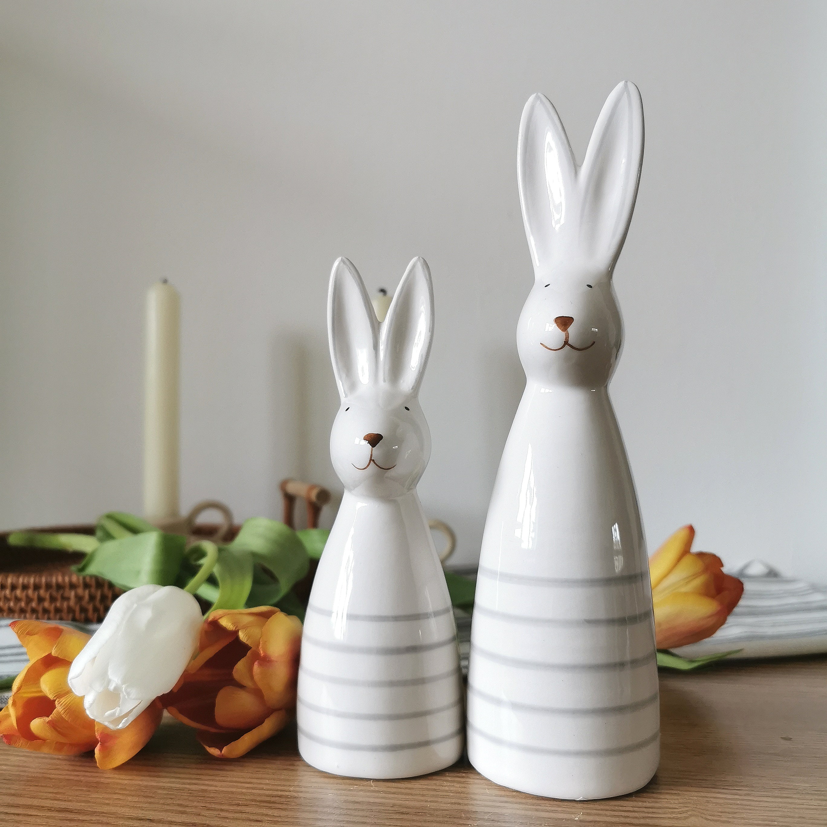 Stripe Ceramic Bunny