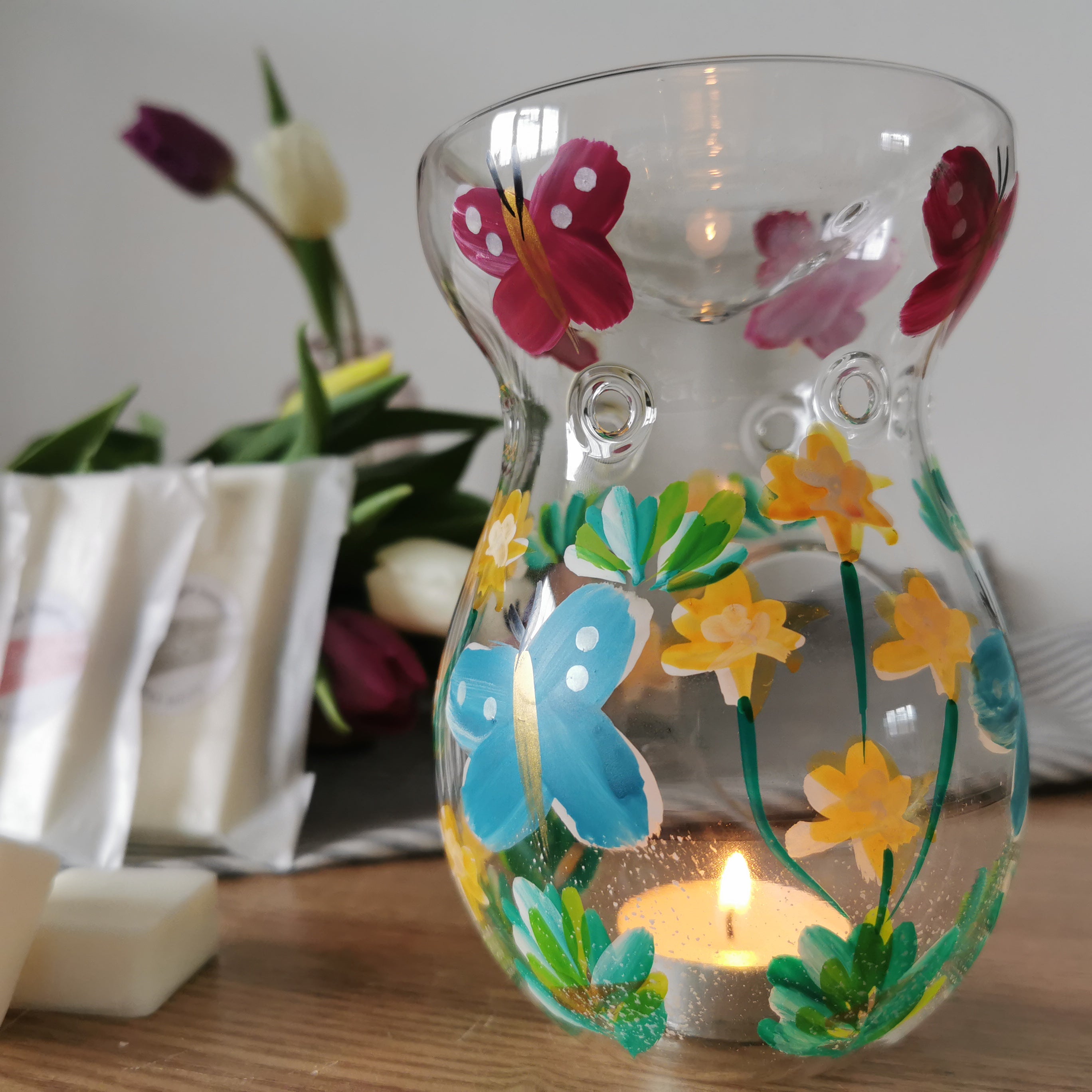 Floral Glass Wax Burner