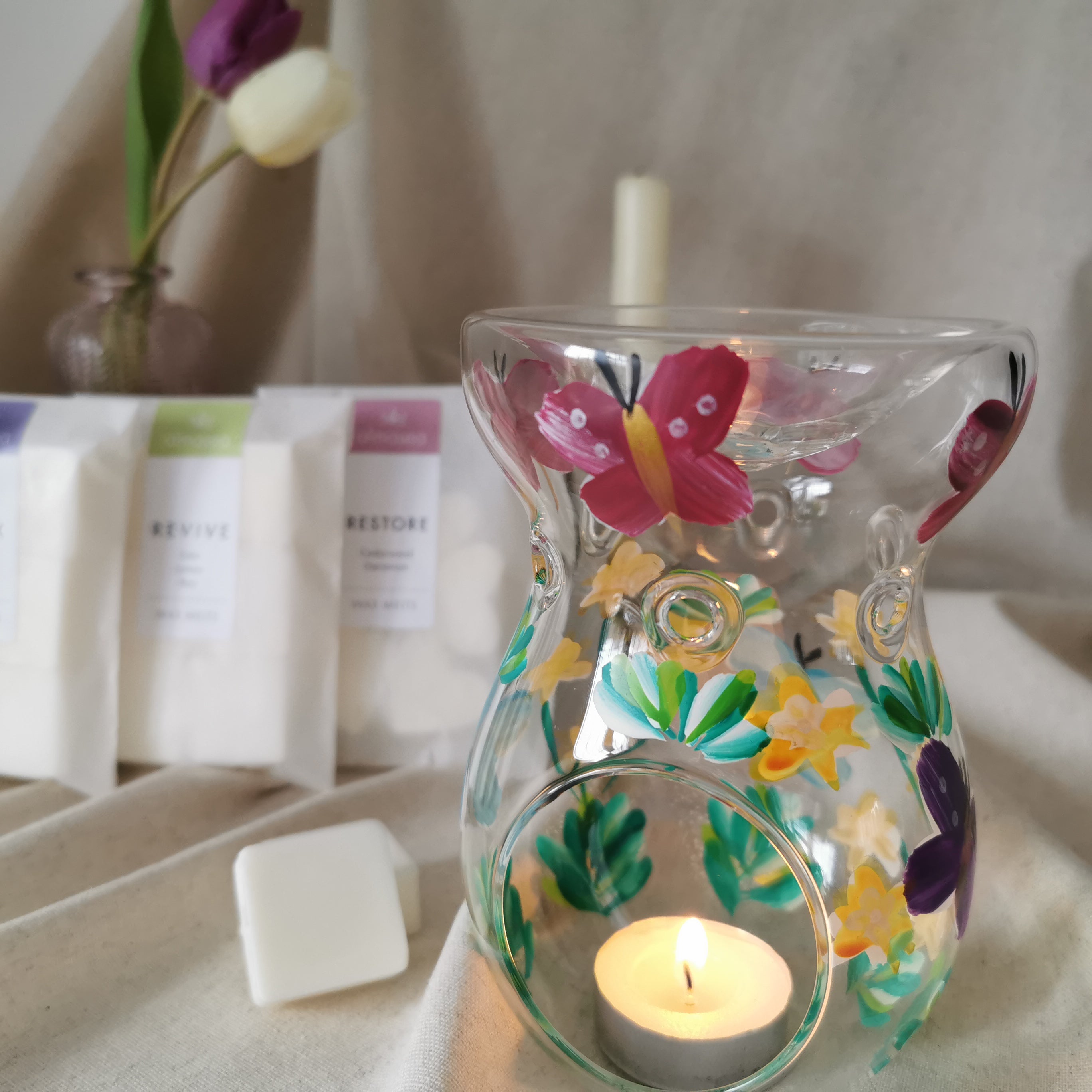 Floral Glass Wax Burner