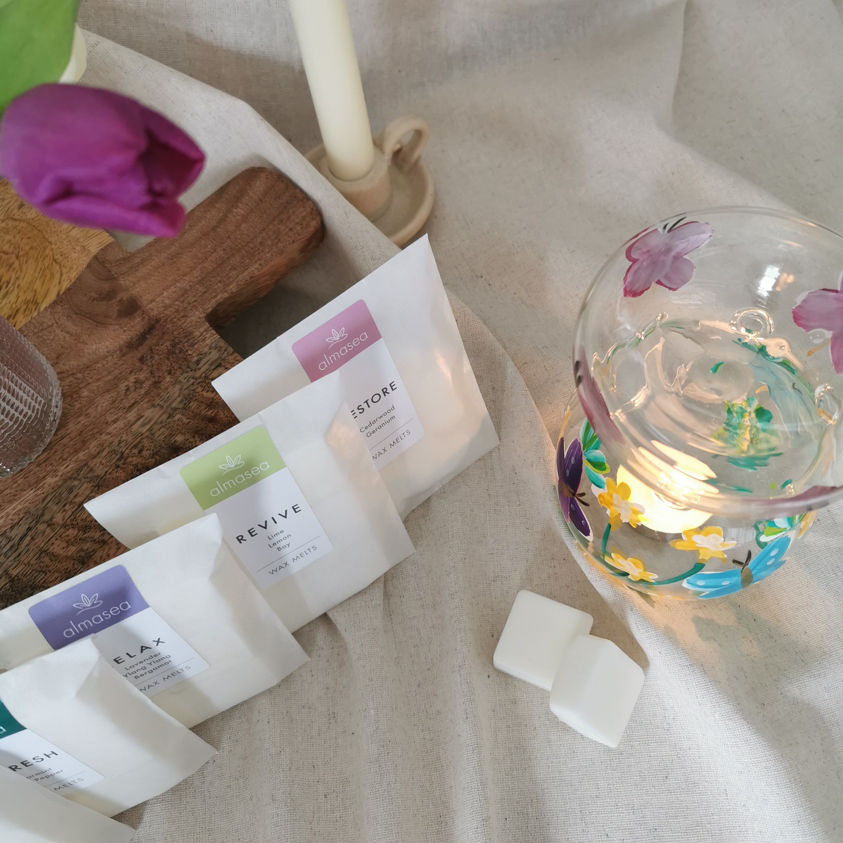 Floral Glass Wax Burner