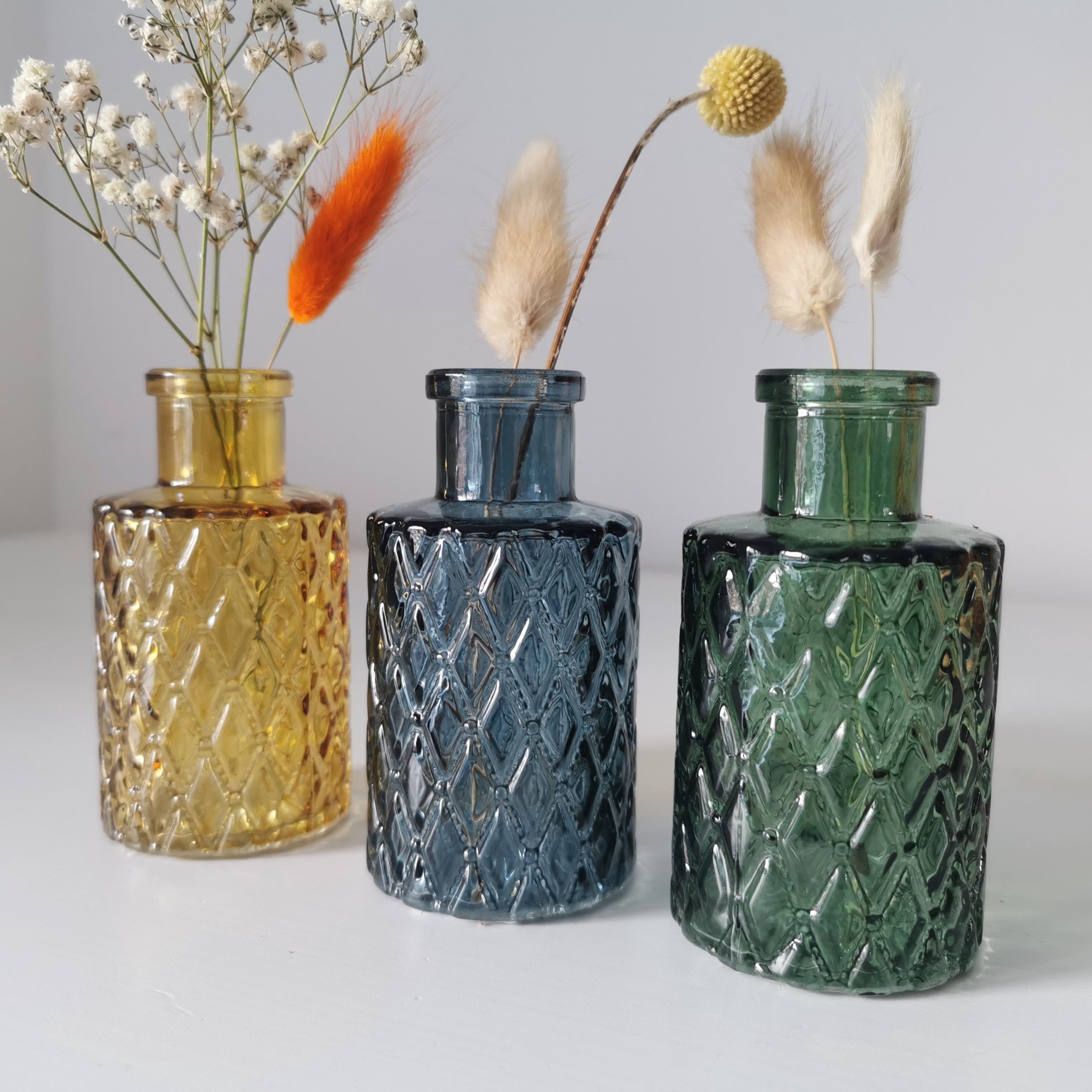 Geometric textured mini bottle vase