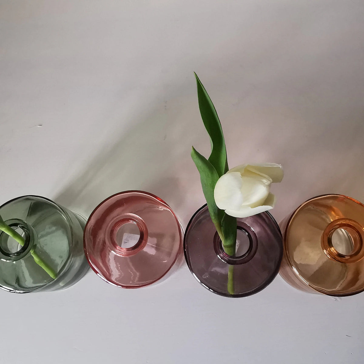 Apothecary Short Glass Vase UK – Coloured Bottle Vase   Handcrafted Sustainable Living  Almasea