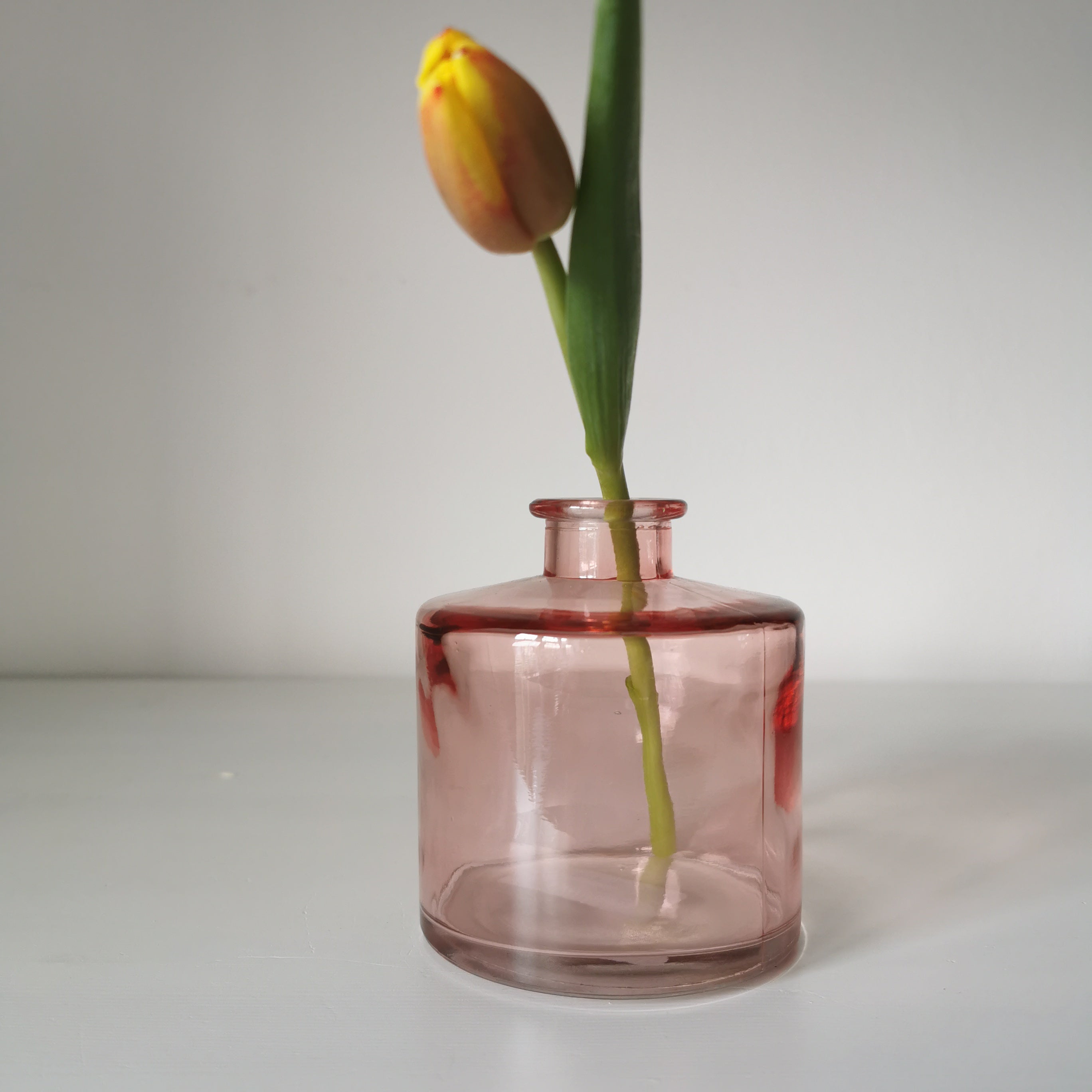 Squat Glass Vase Bottle Summer Colours