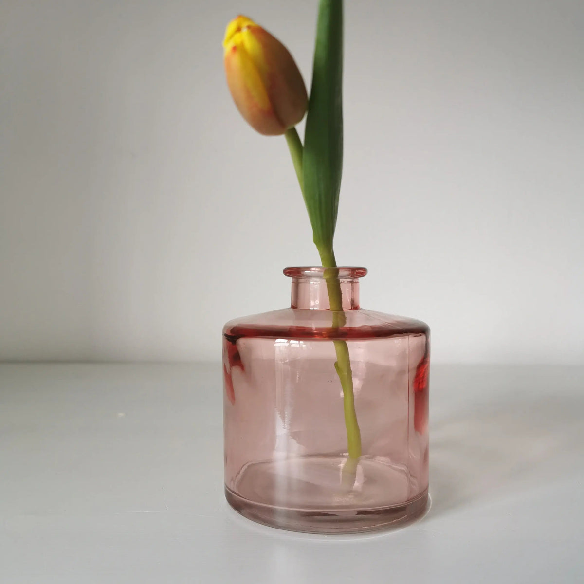 Apothecary Short Glass Vase UK – Coloured Bottle Vase   Handcrafted Sustainable Living  Almasea