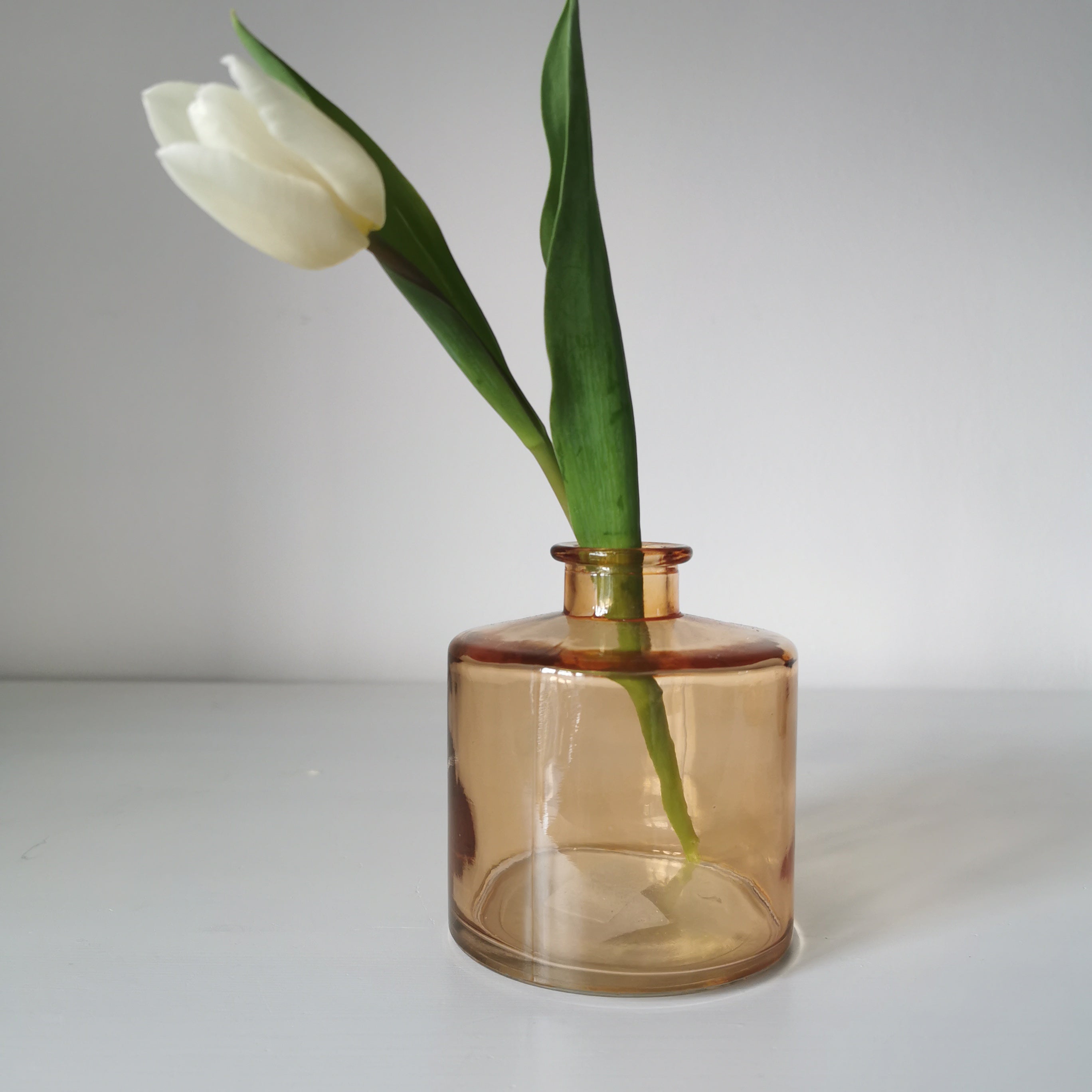 Squat Glass Vase Bottle Summer Colours