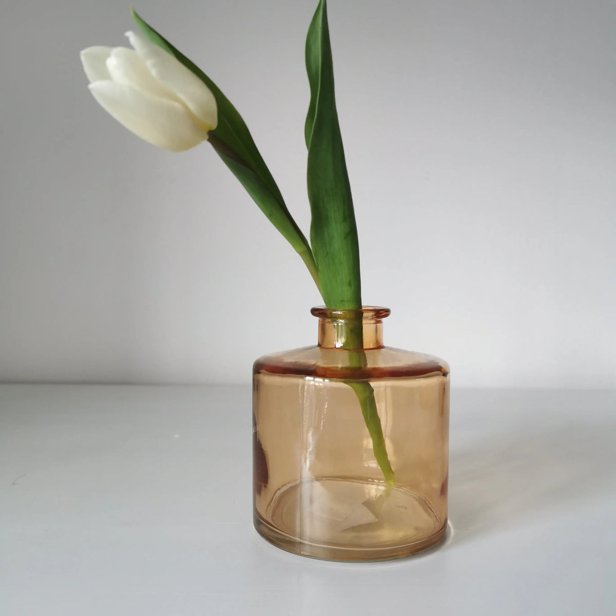 Apothecary Short Glass Vase UK – Coloured Bottle Vase   Handcrafted Sustainable Living  Almasea
