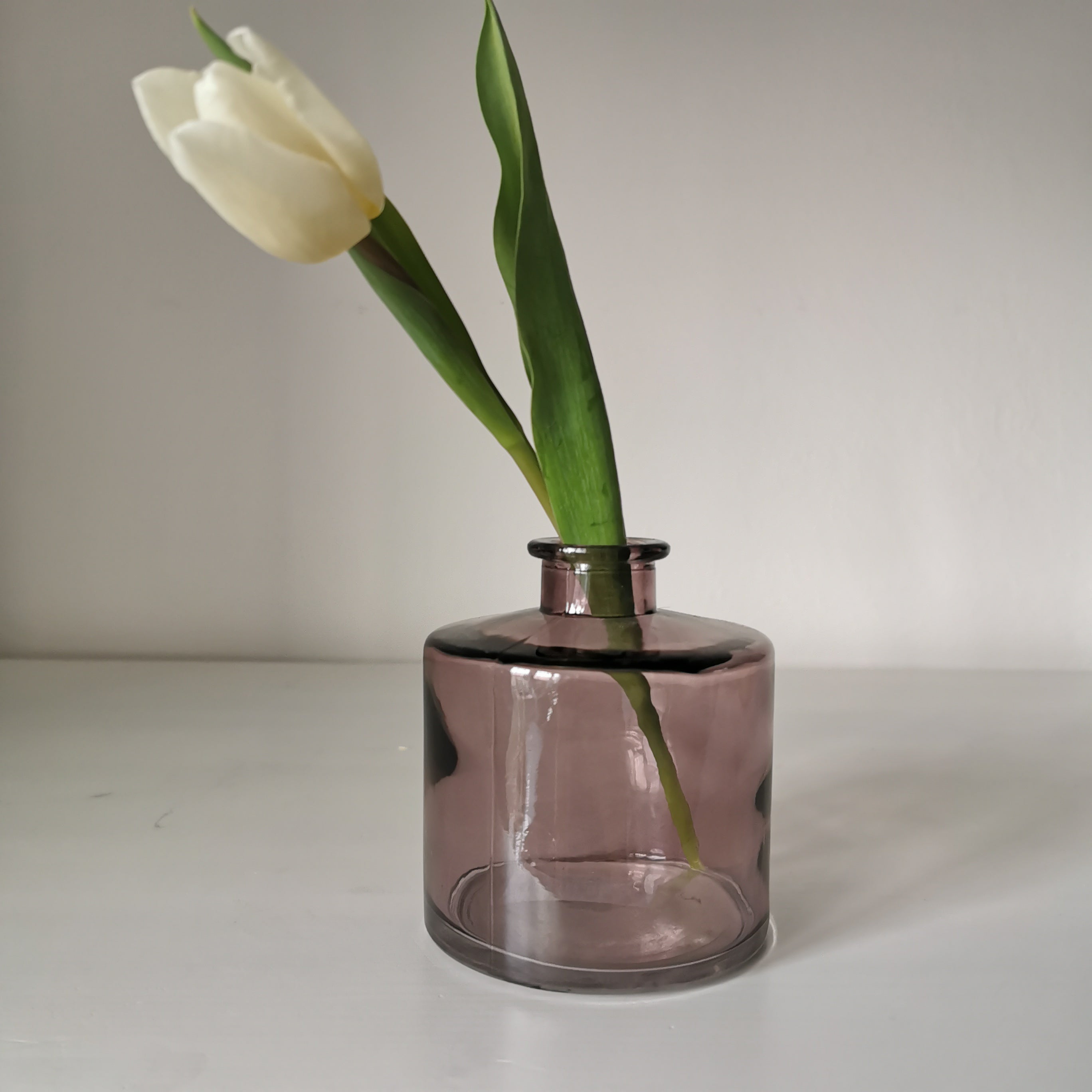 Squat Glass Vase Bottle Summer Colours